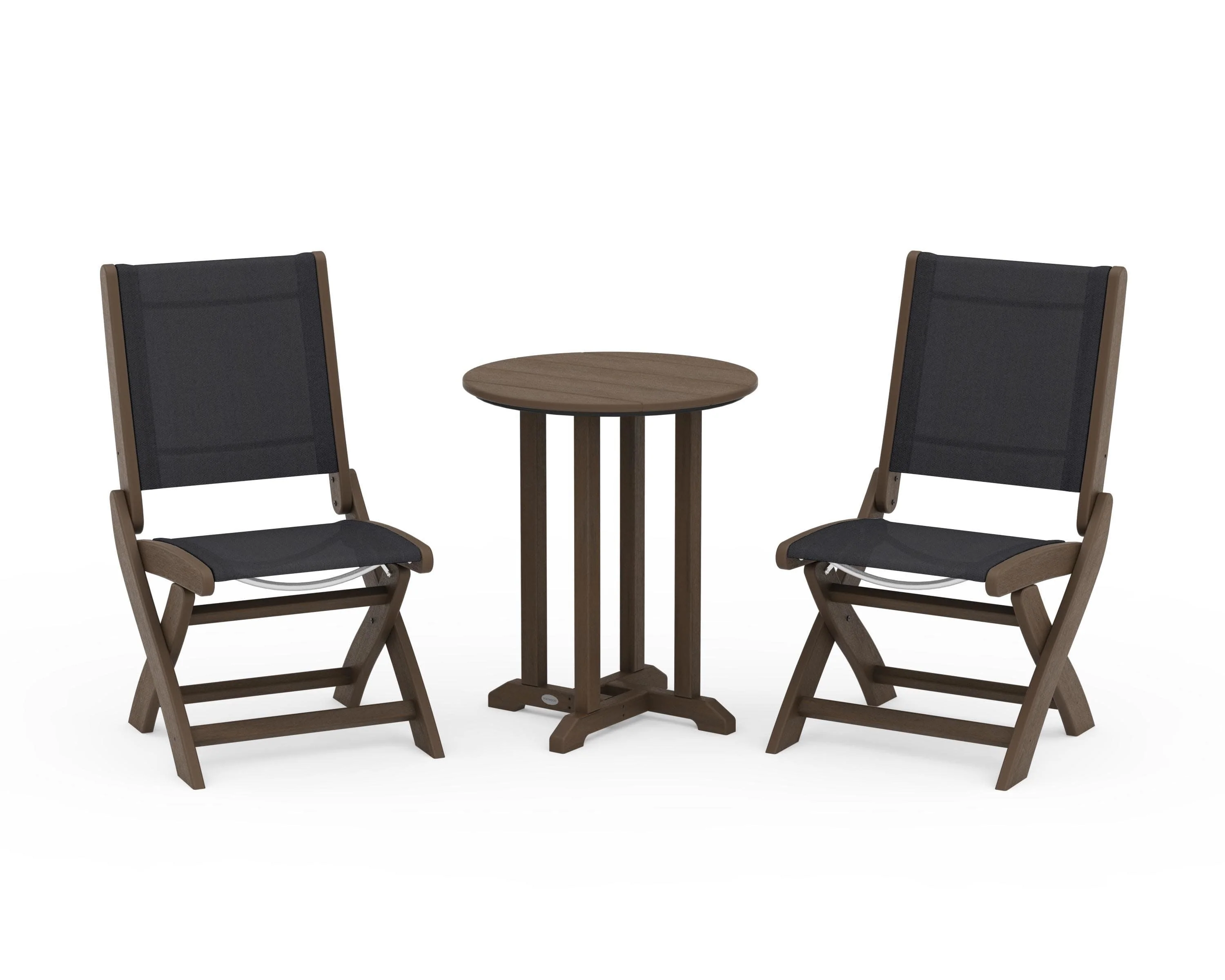 Coastal Folding Side Chair 3-Piece Round Bistro Dining Set - Image 118