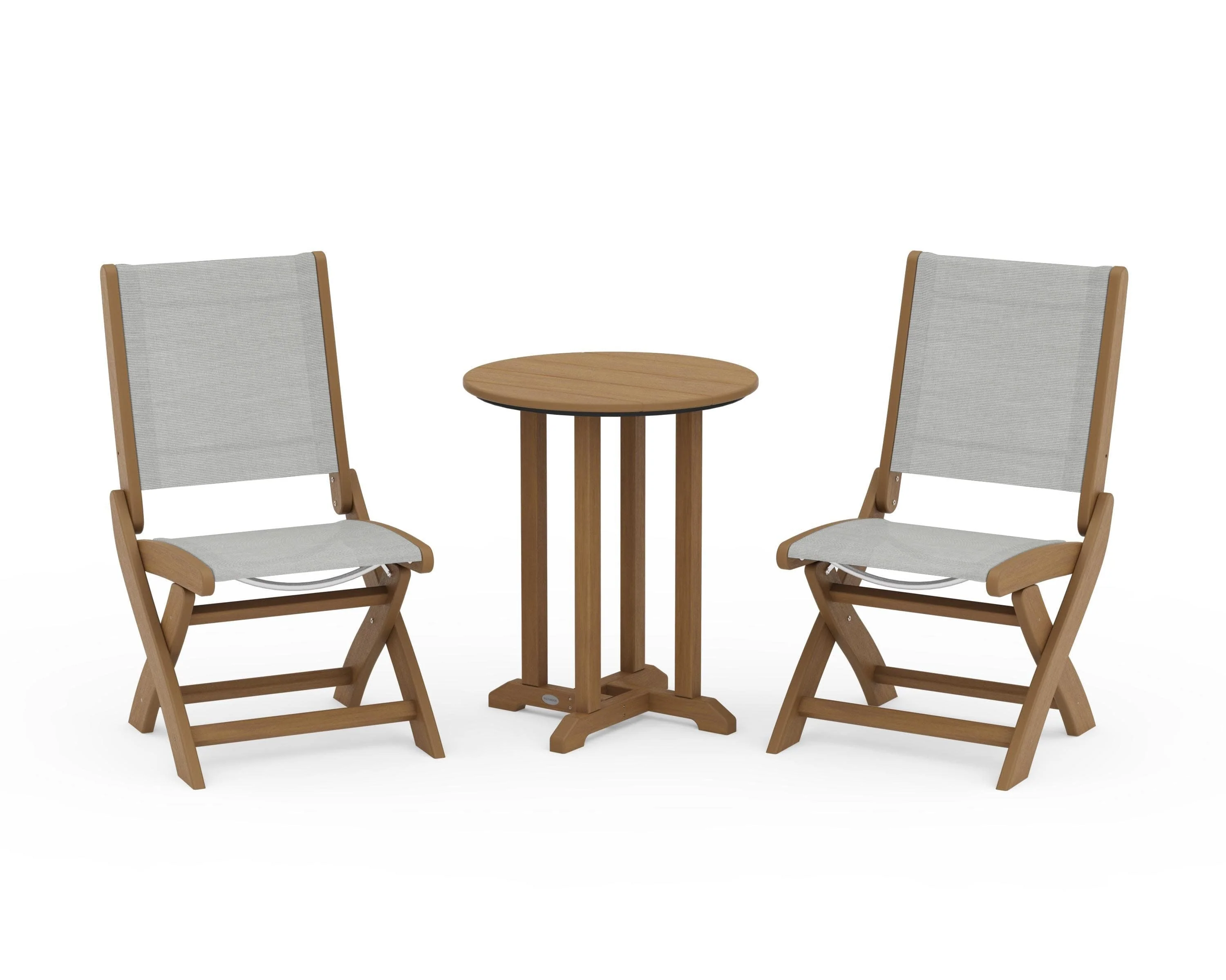 Coastal Folding Side Chair 3-Piece Round Bistro Dining Set - Image 119