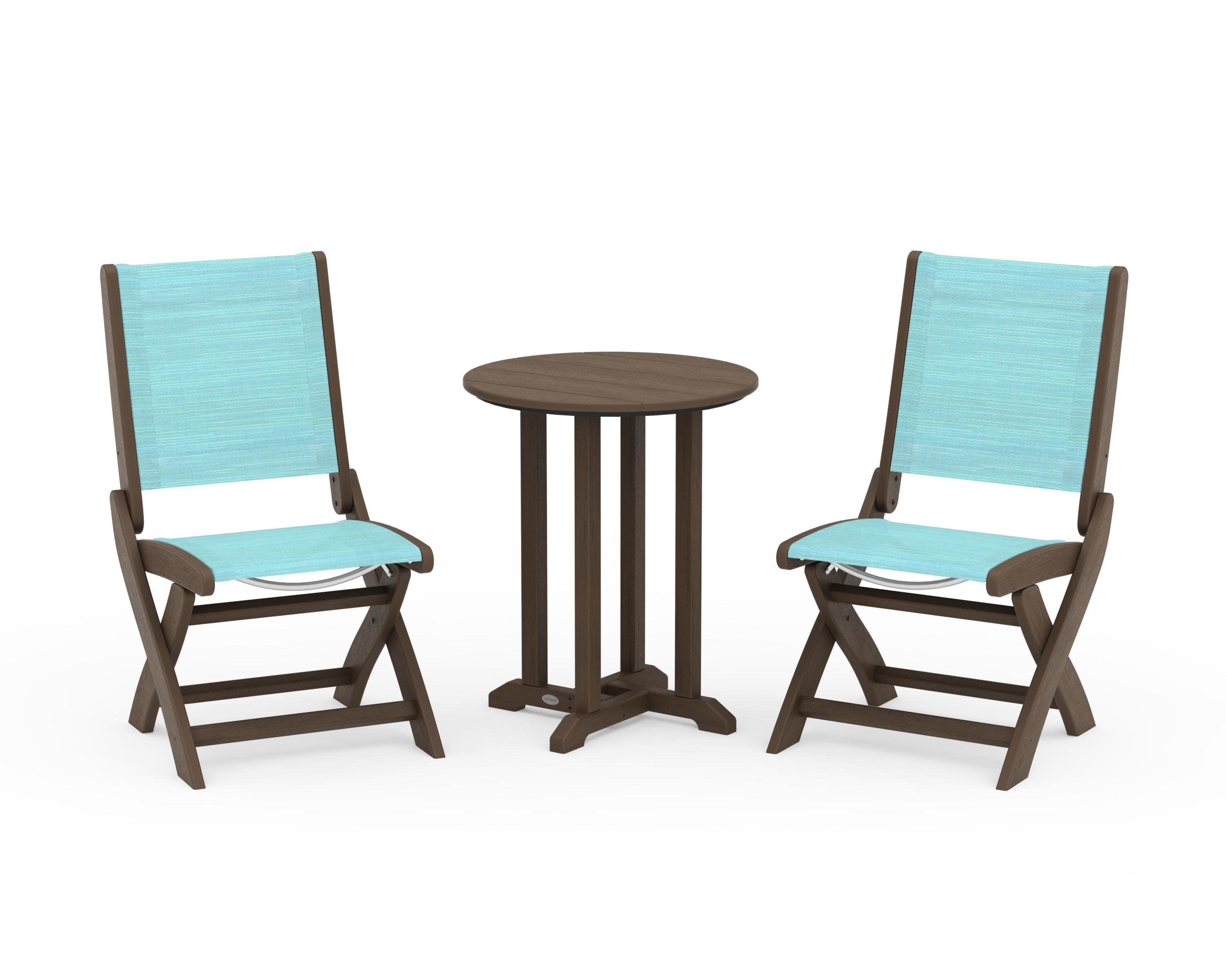 Coastal Folding Side Chair 3-Piece Round Bistro Dining Set - Image 120