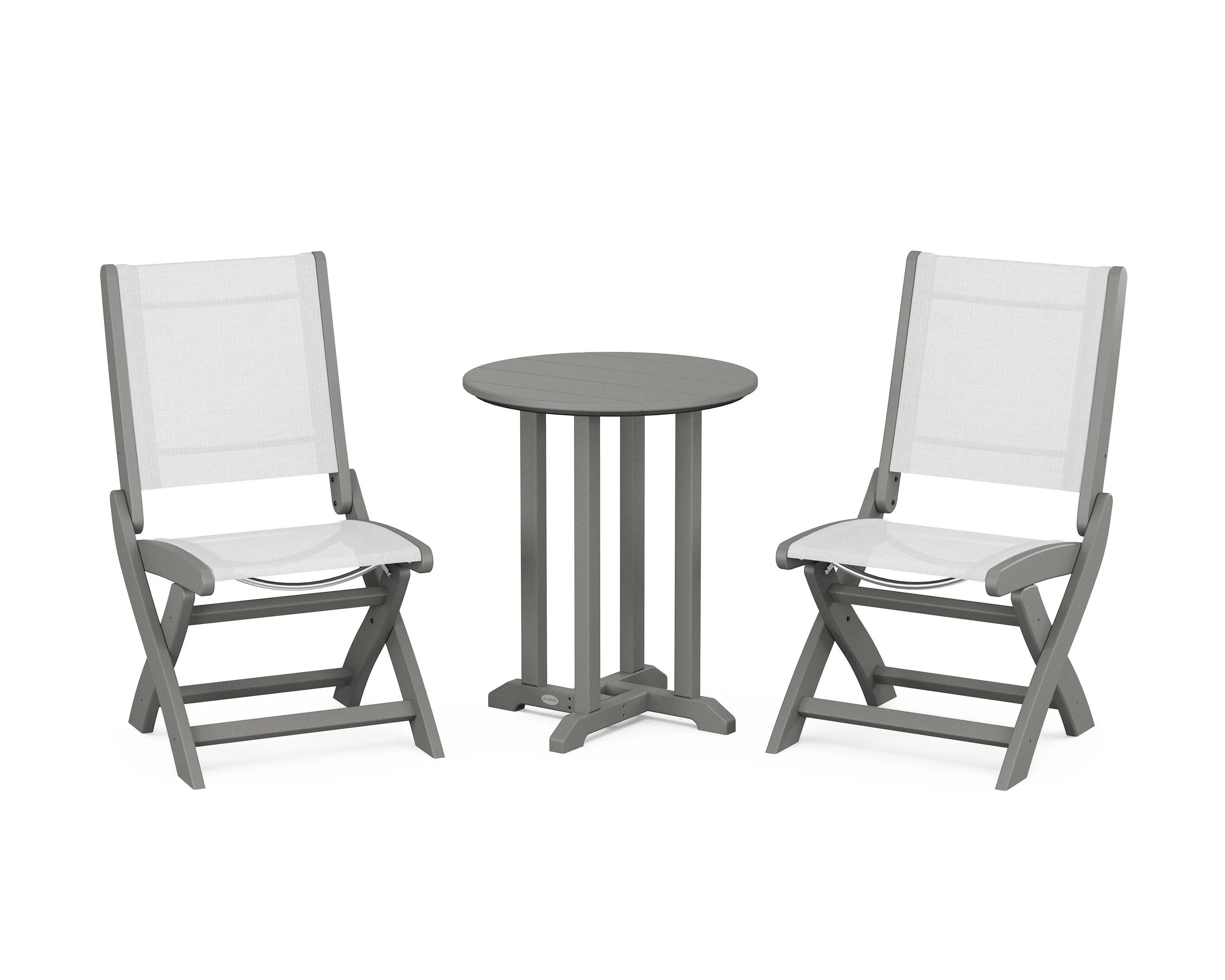 Coastal Folding Side Chair 3-Piece Round Bistro Dining Set - Image 14