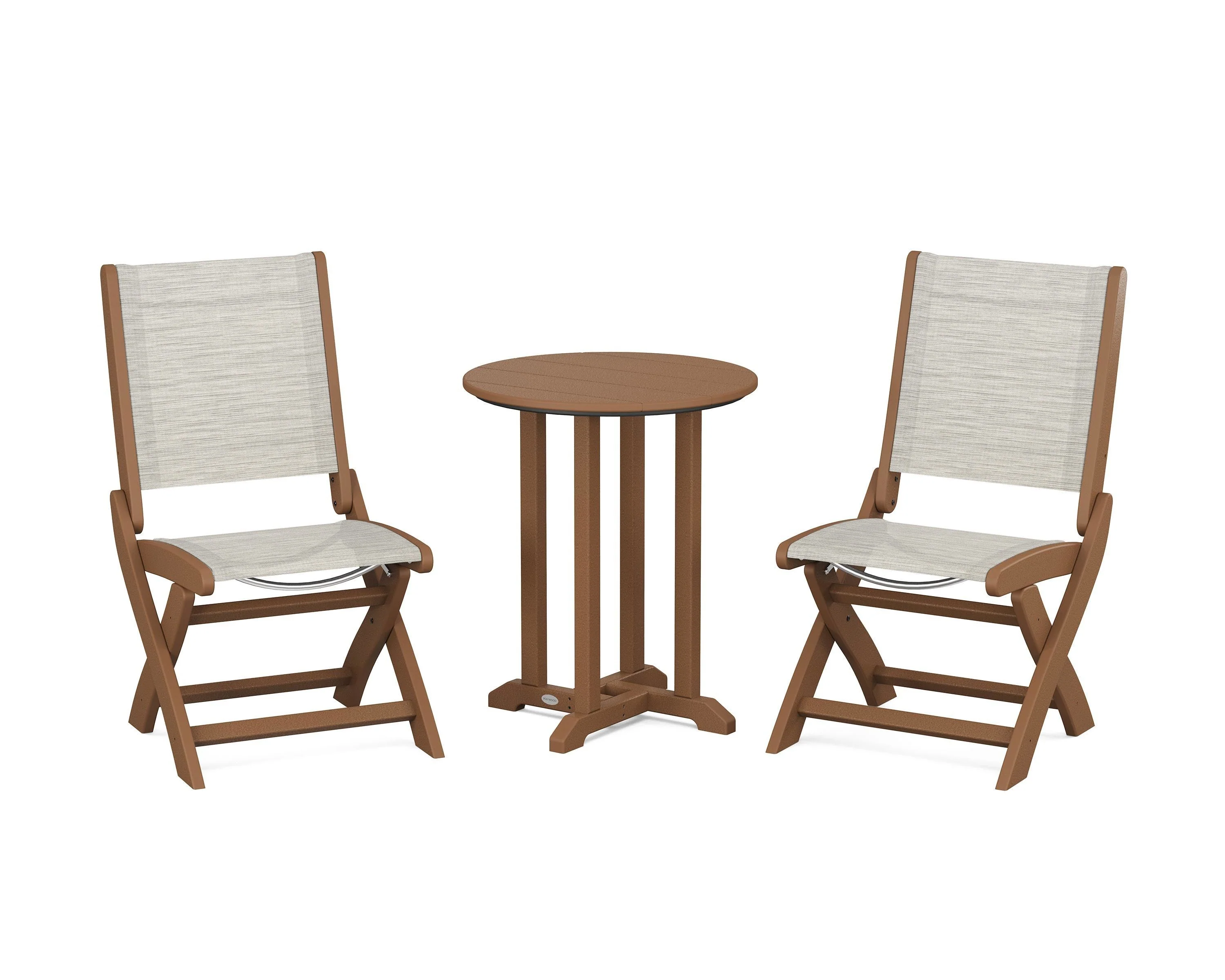 Coastal Folding Side Chair 3-Piece Round Bistro Dining Set - Image 21