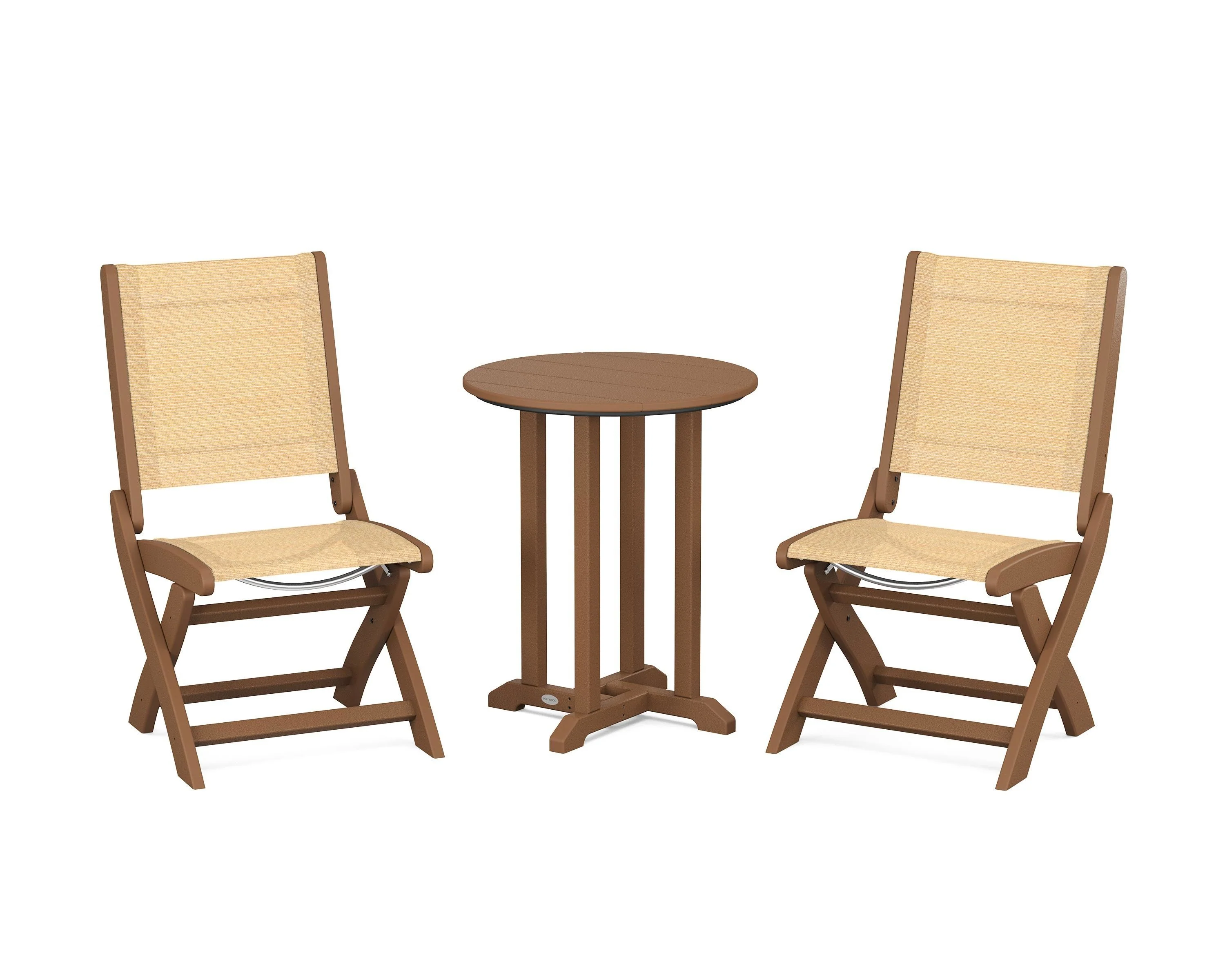 Coastal Folding Side Chair 3-Piece Round Bistro Dining Set - Image 28