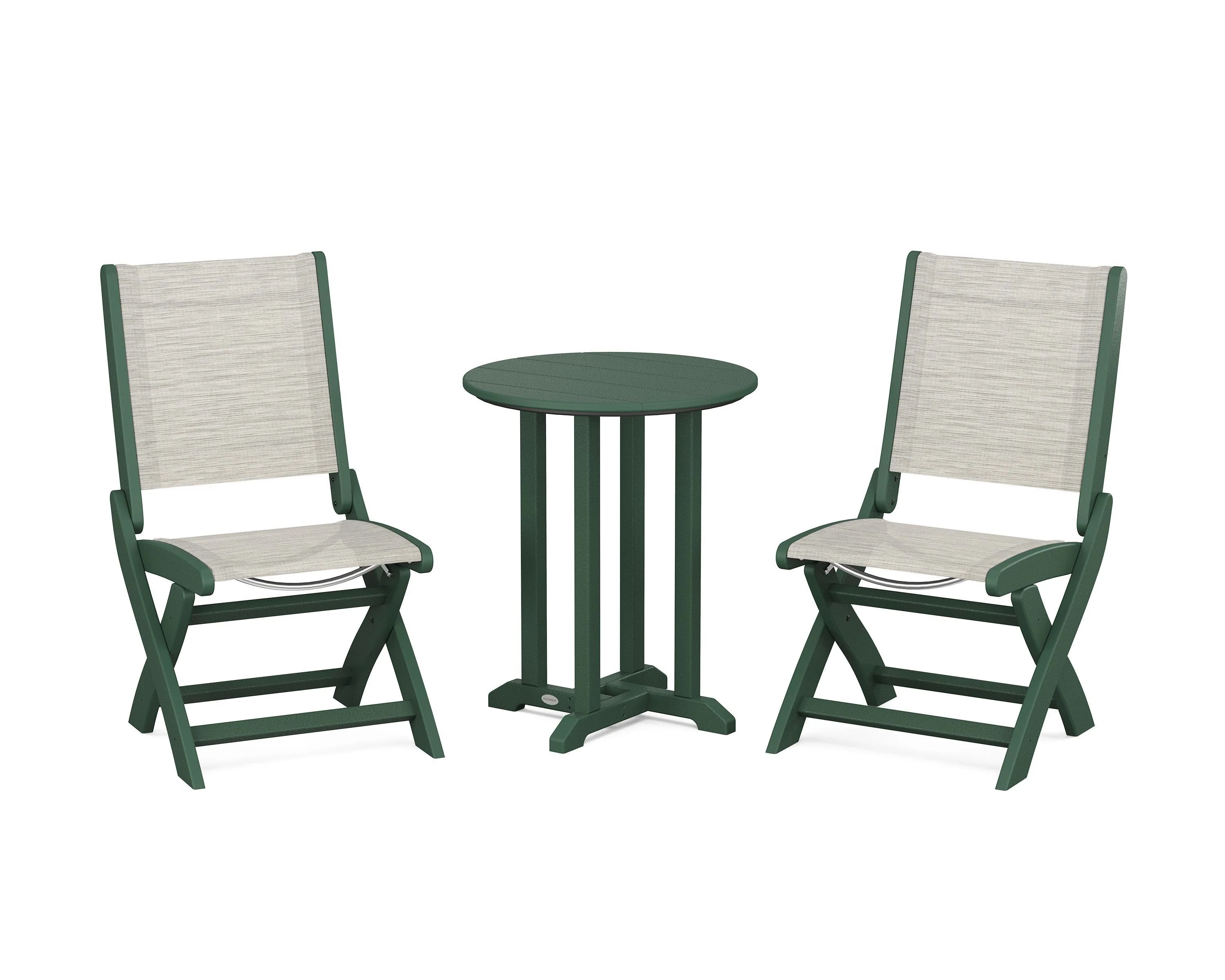 Coastal Folding Side Chair 3-Piece Round Bistro Dining Set - Image 29
