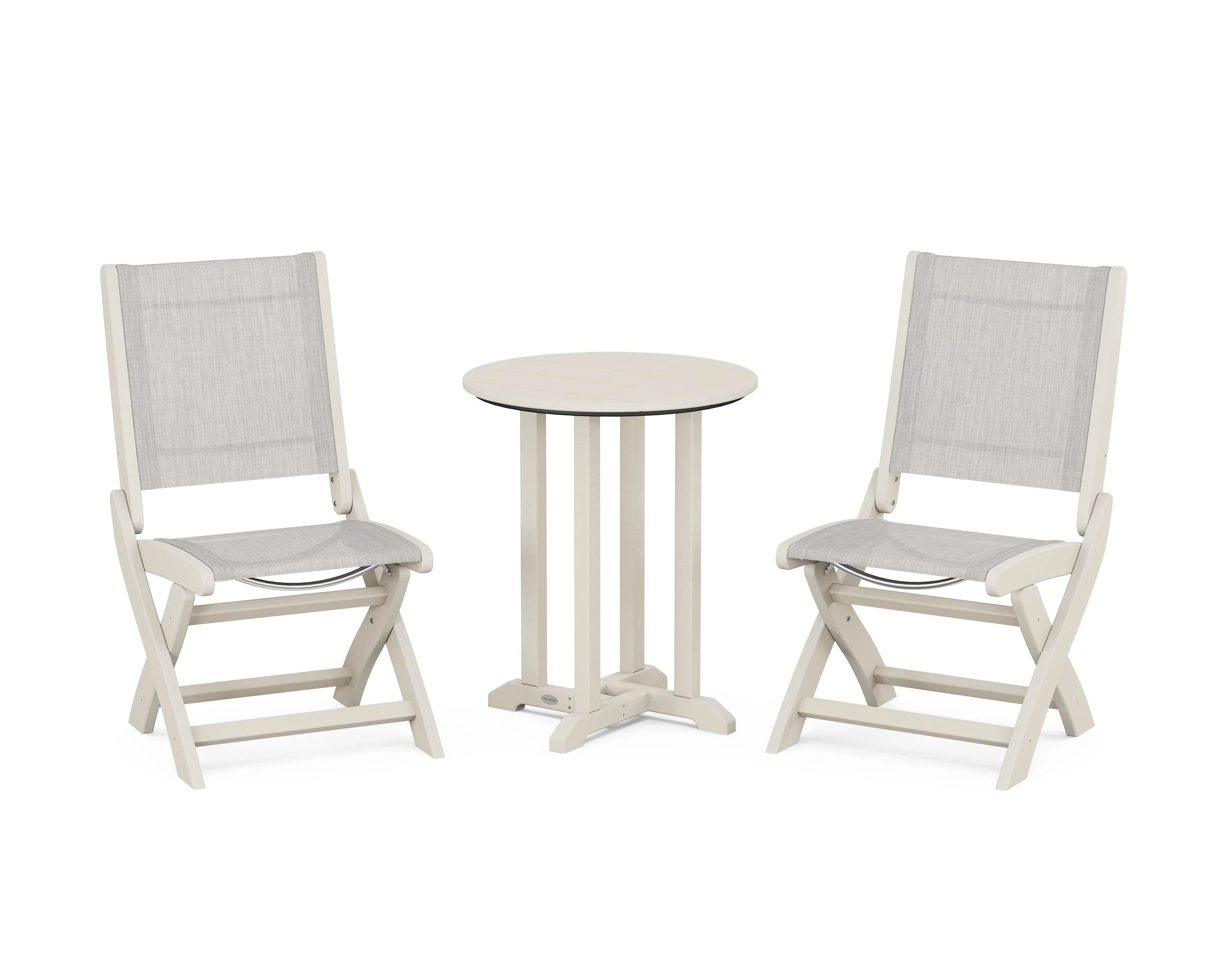 Coastal Folding Side Chair 3-Piece Round Bistro Dining Set - Image 34