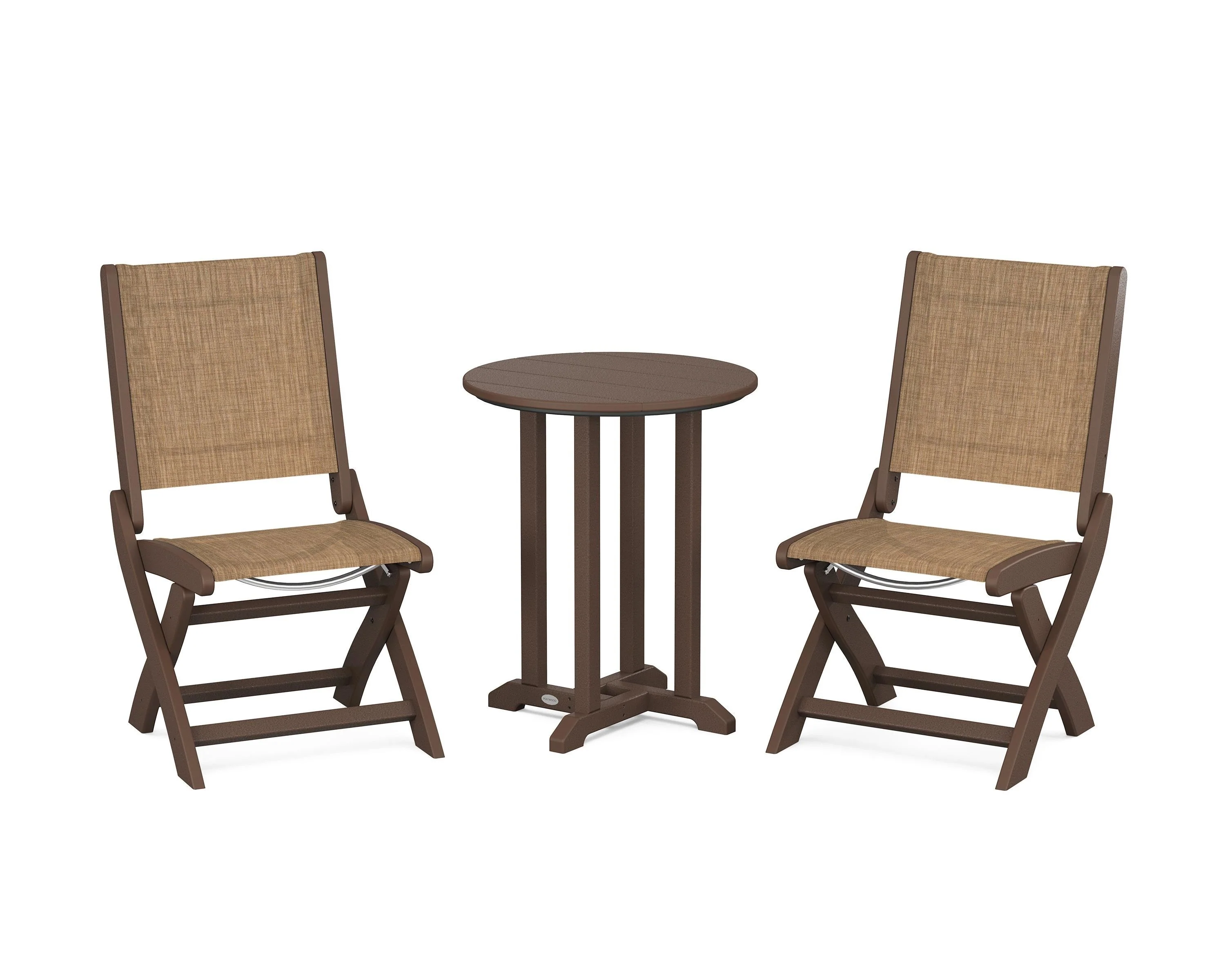 Coastal Folding Side Chair 3-Piece Round Bistro Dining Set - Image 35