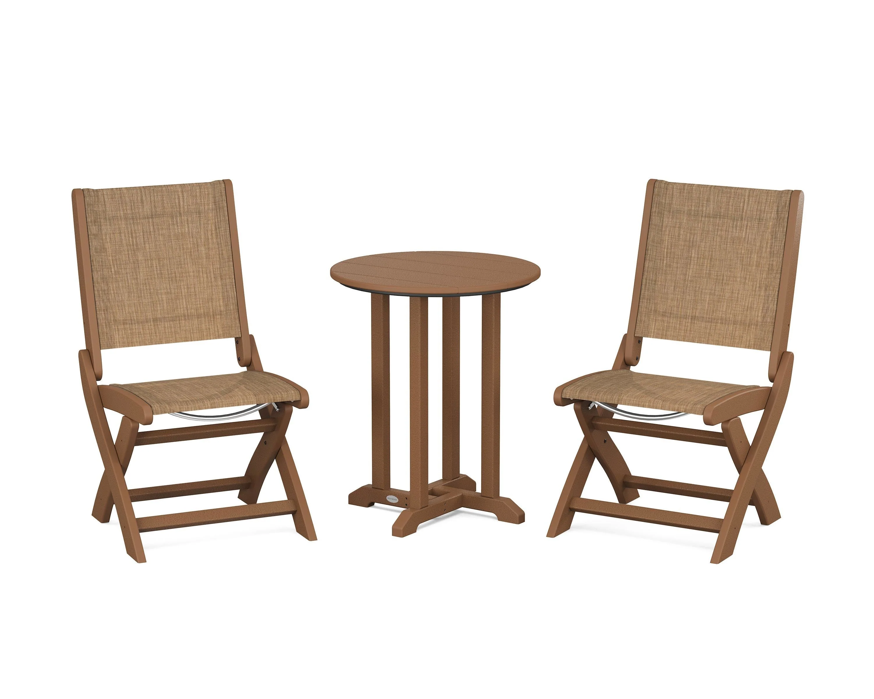 Coastal Folding Side Chair 3-Piece Round Bistro Dining Set - Image 37