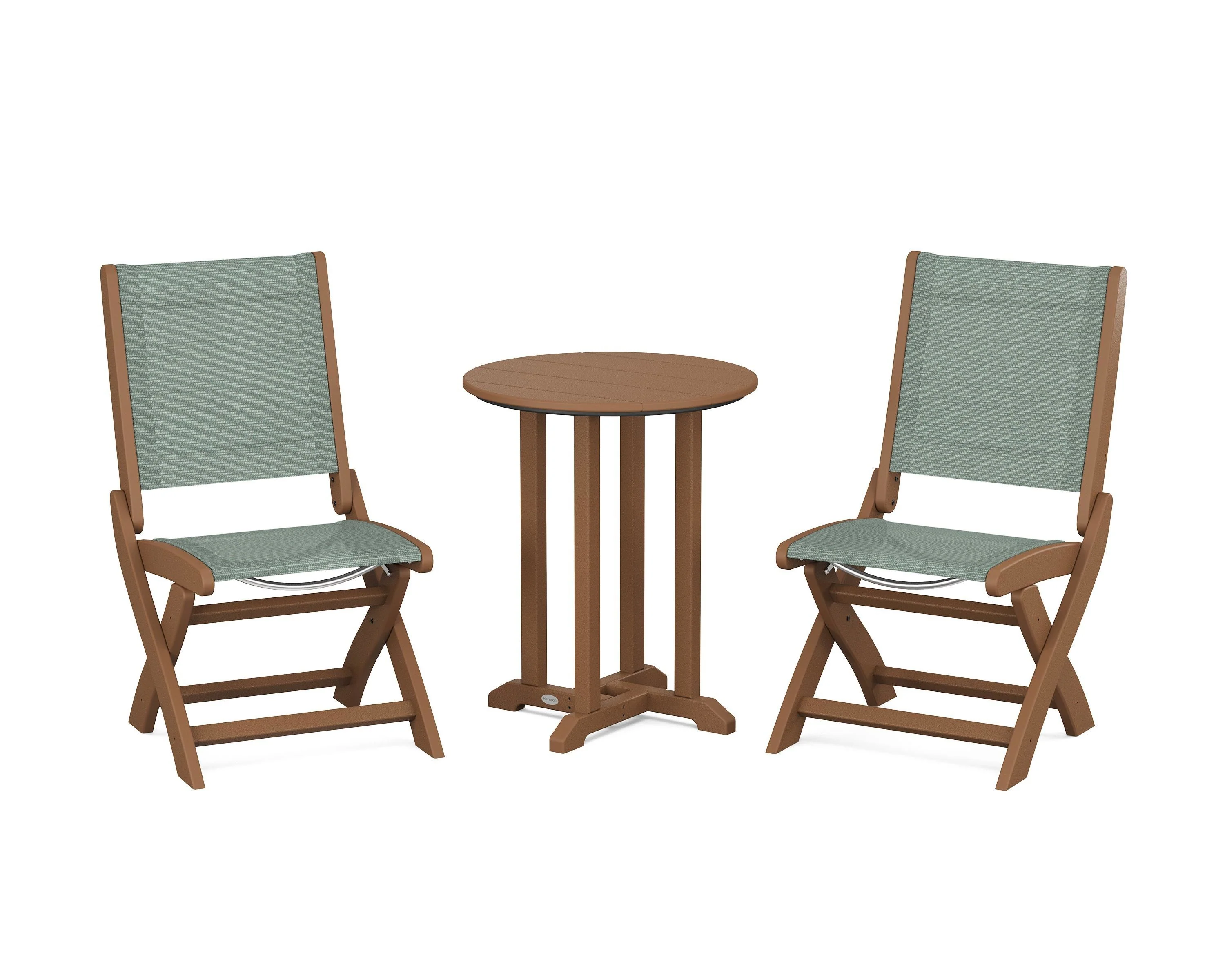 Coastal Folding Side Chair 3-Piece Round Bistro Dining Set - Image 43
