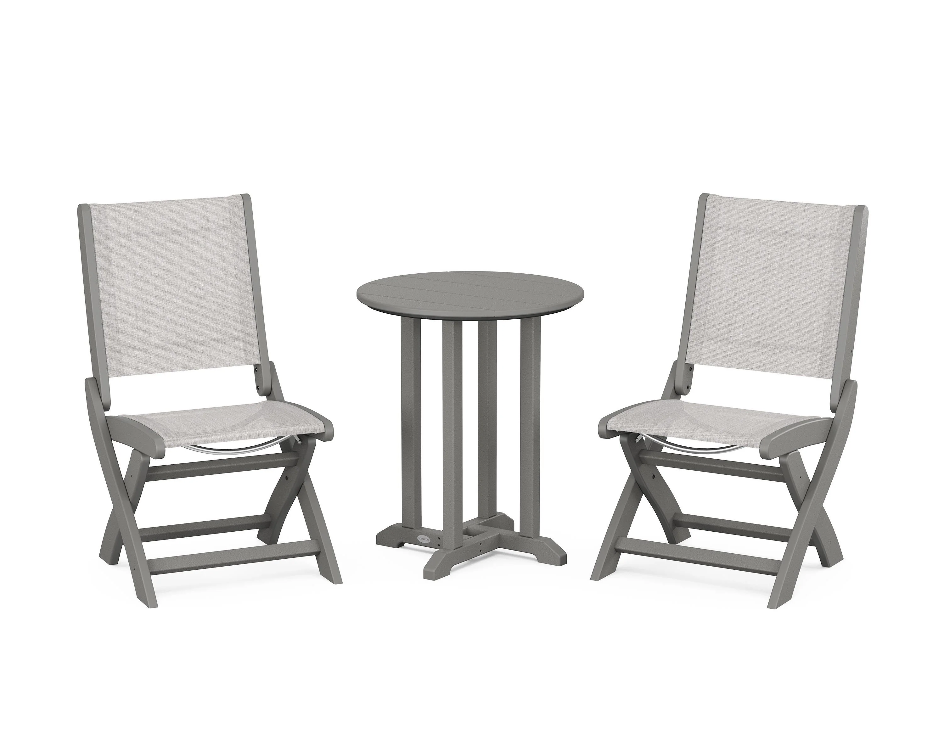 Coastal Folding Side Chair 3-Piece Round Bistro Dining Set - Image 44