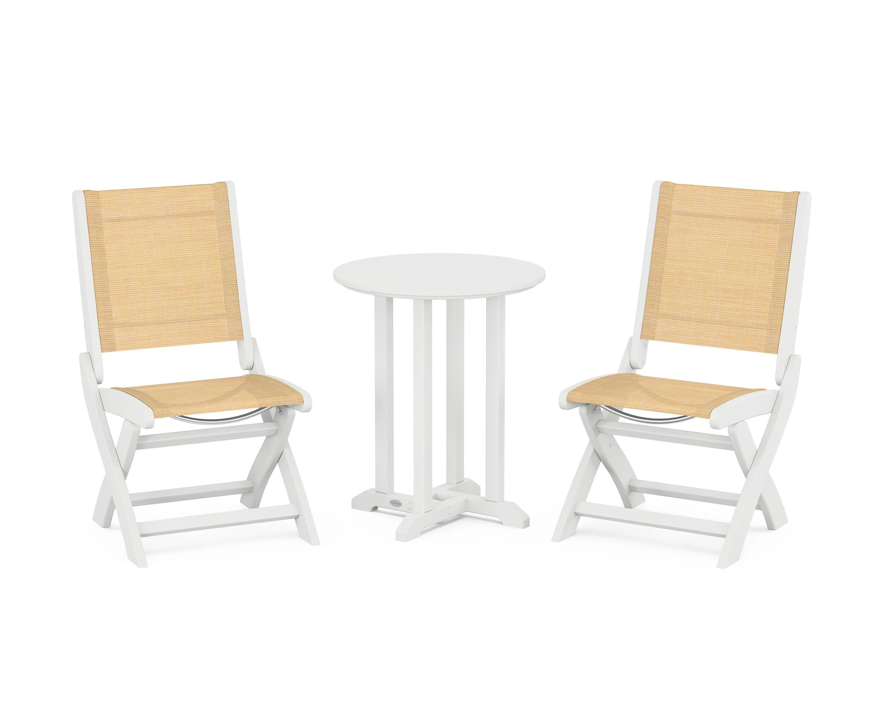 Coastal Folding Side Chair 3-Piece Round Bistro Dining Set - Image 46