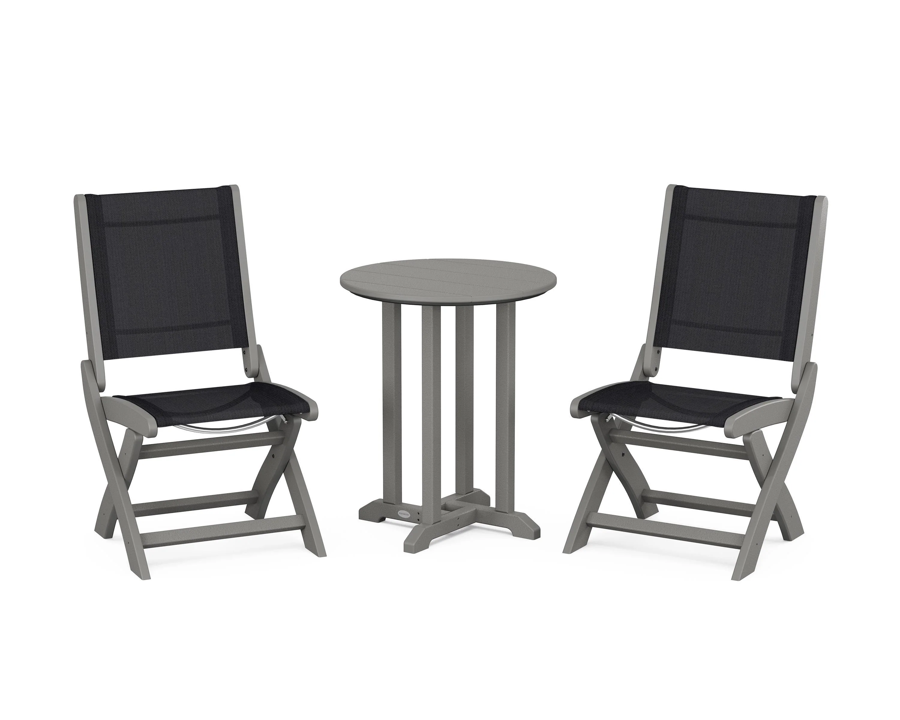 Coastal Folding Side Chair 3-Piece Round Bistro Dining Set - Image 47