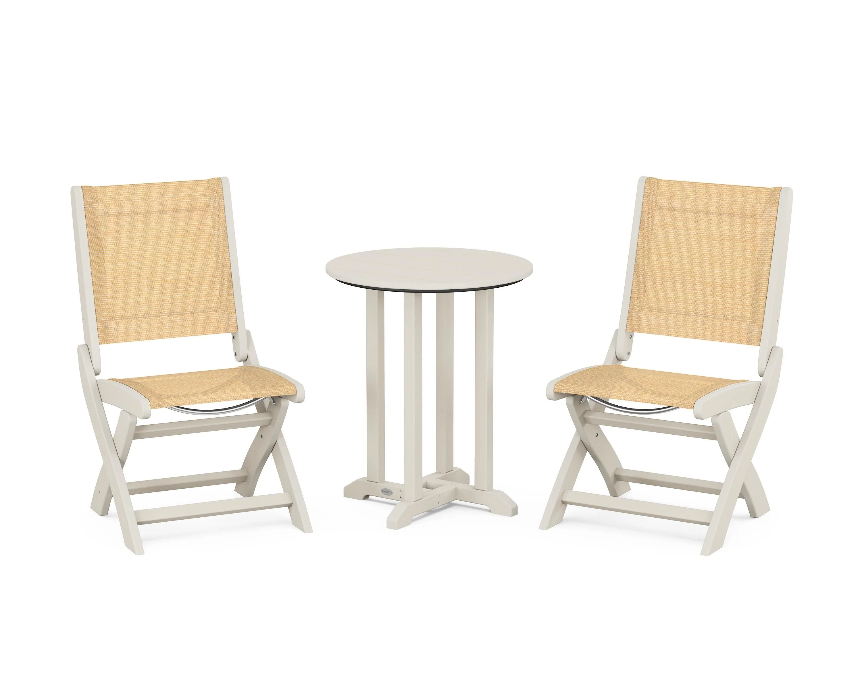 Coastal Folding Side Chair 3-Piece Round Bistro Dining Set - Image 48