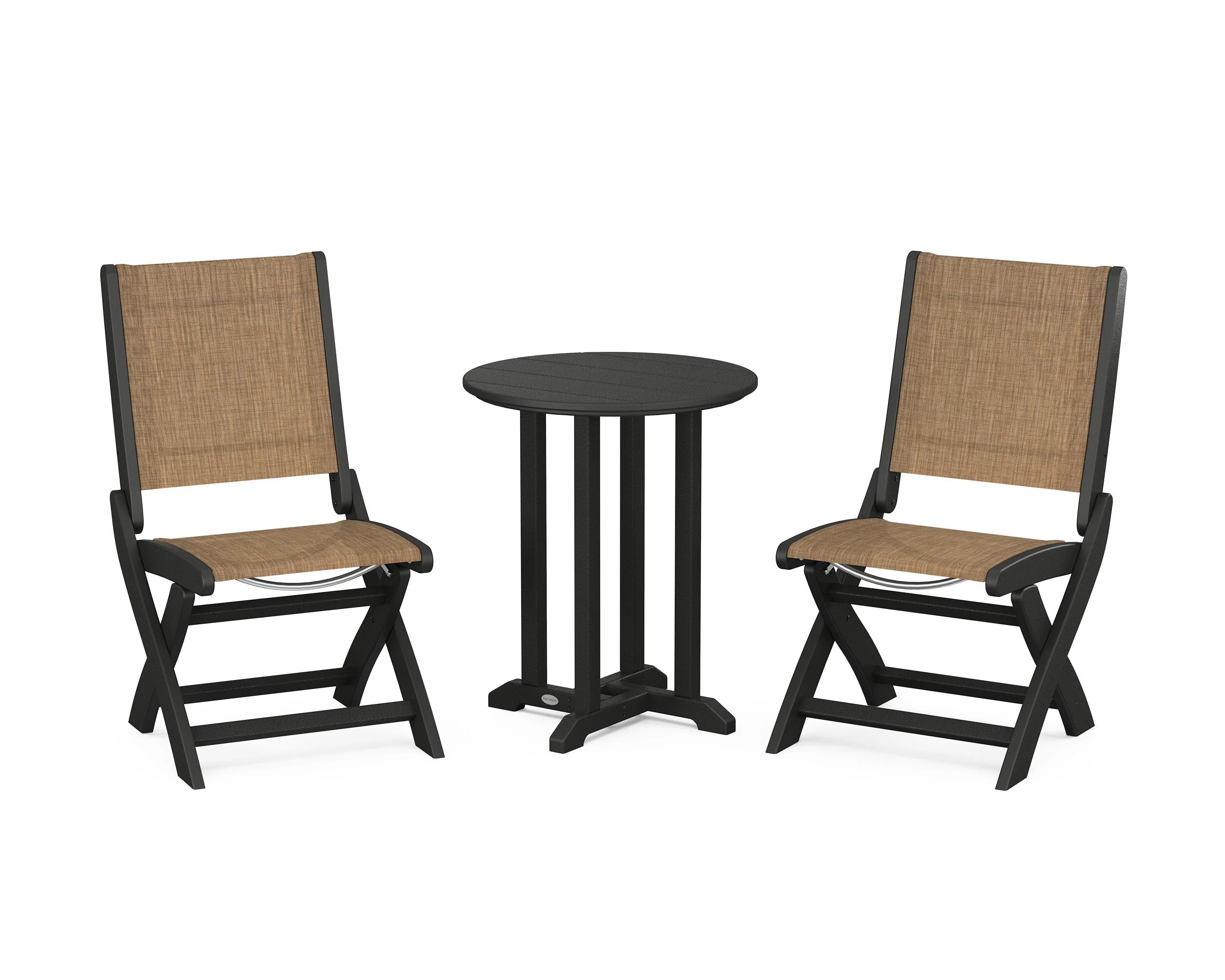 Coastal Folding Side Chair 3-Piece Round Bistro Dining Set - Image 49
