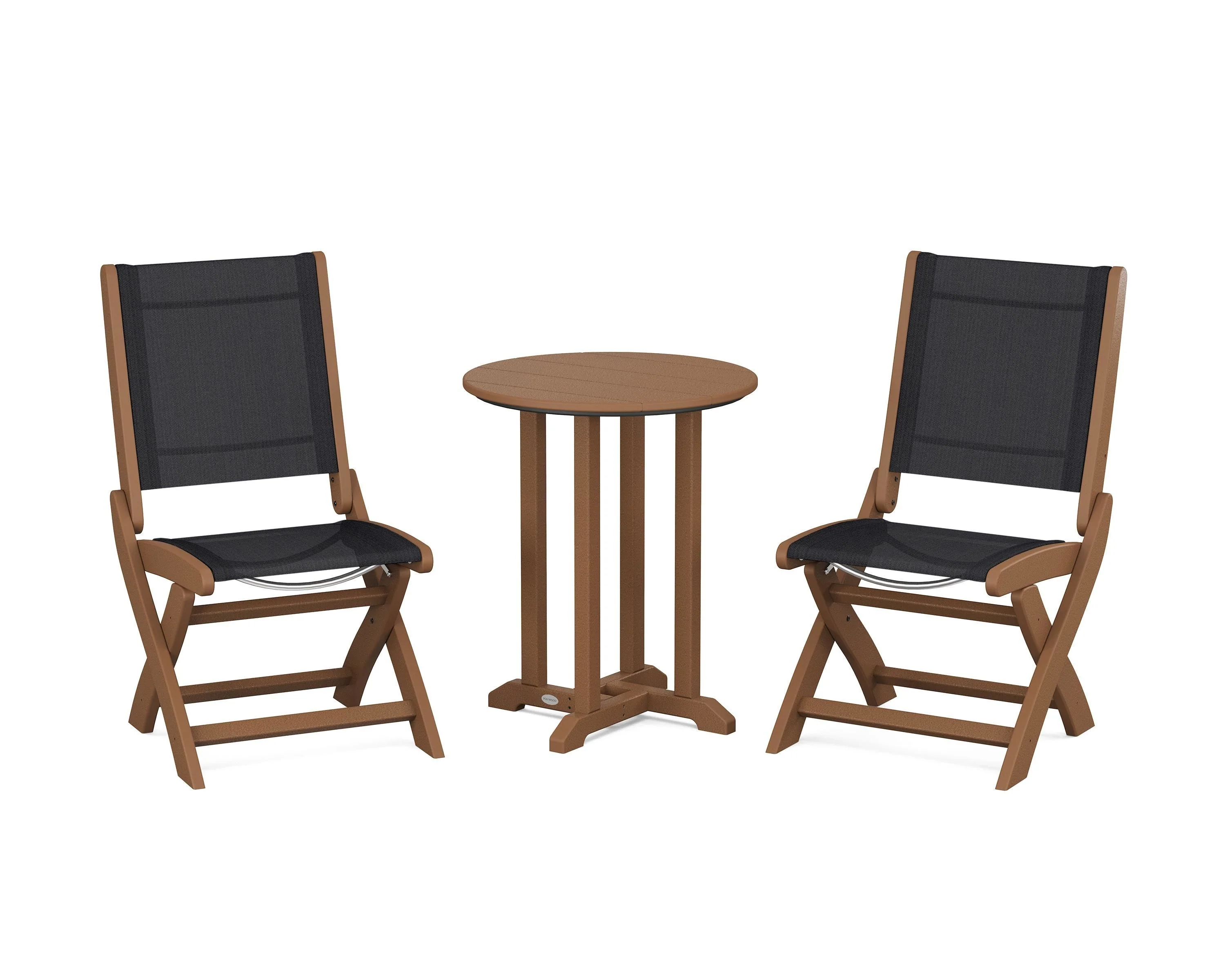 Coastal Folding Side Chair 3-Piece Round Bistro Dining Set - Image 5