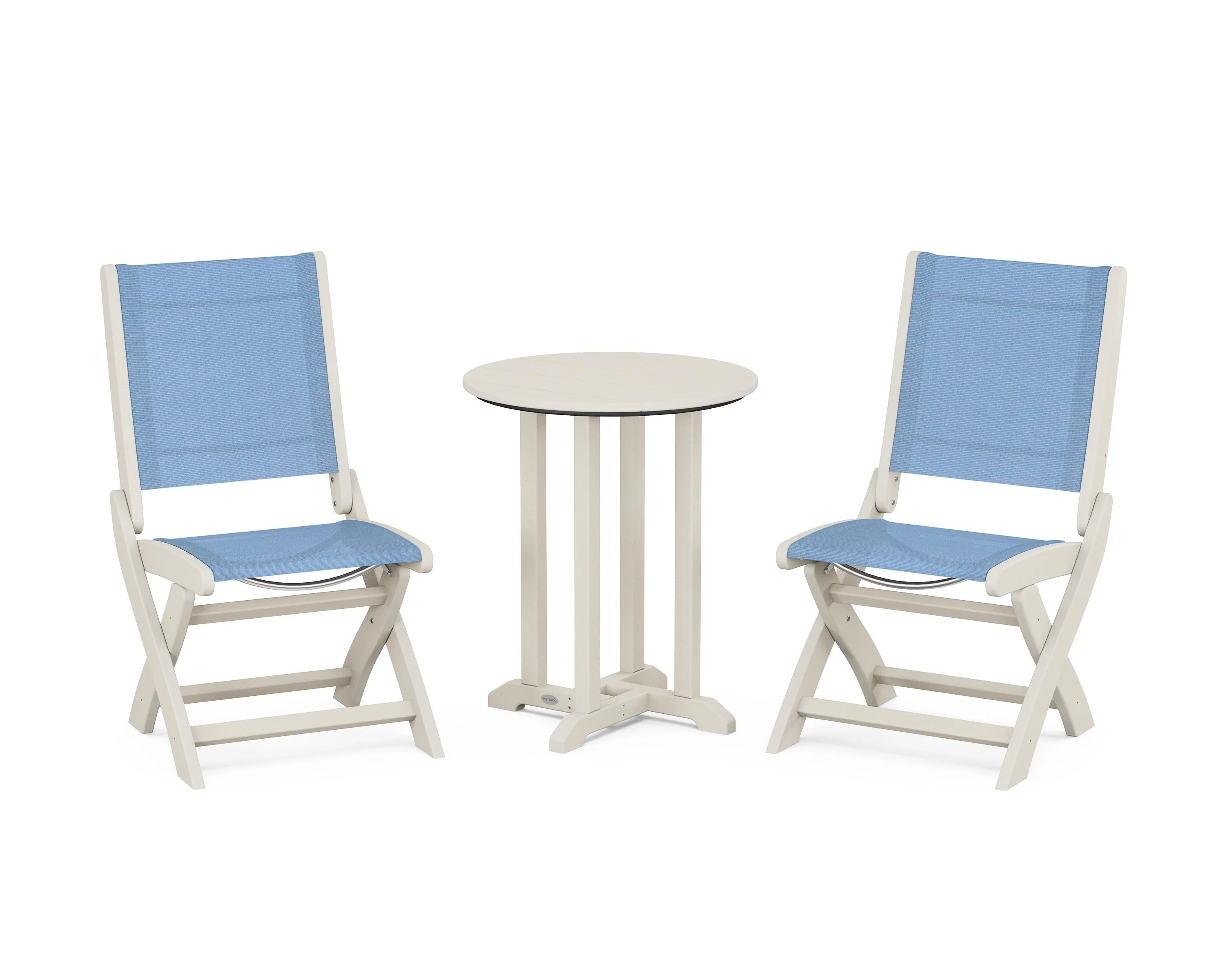Coastal Folding Side Chair 3-Piece Round Bistro Dining Set - Image 51