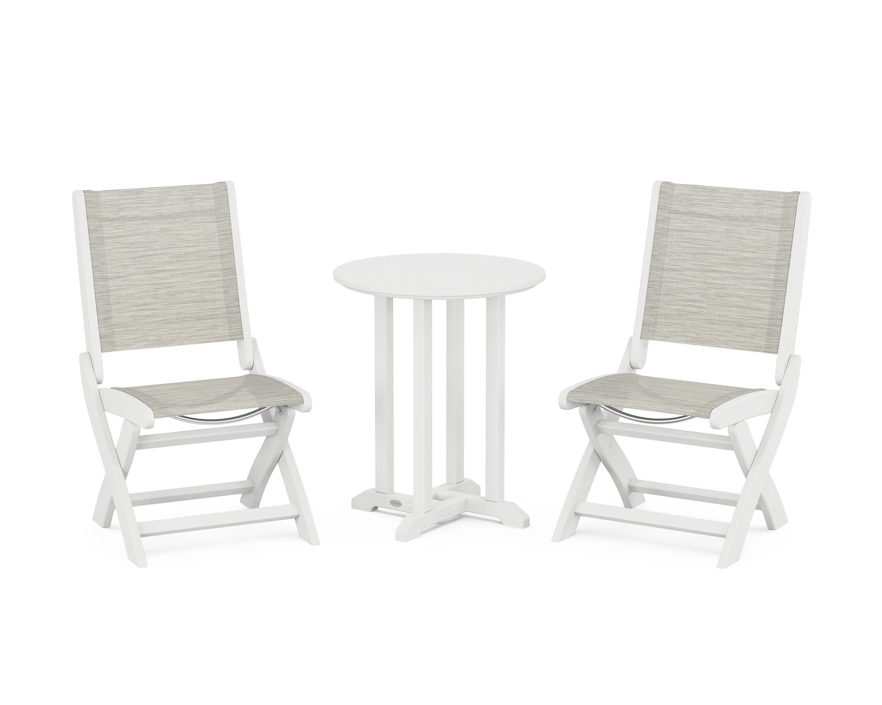 Coastal Folding Side Chair 3-Piece Round Bistro Dining Set - Image 52