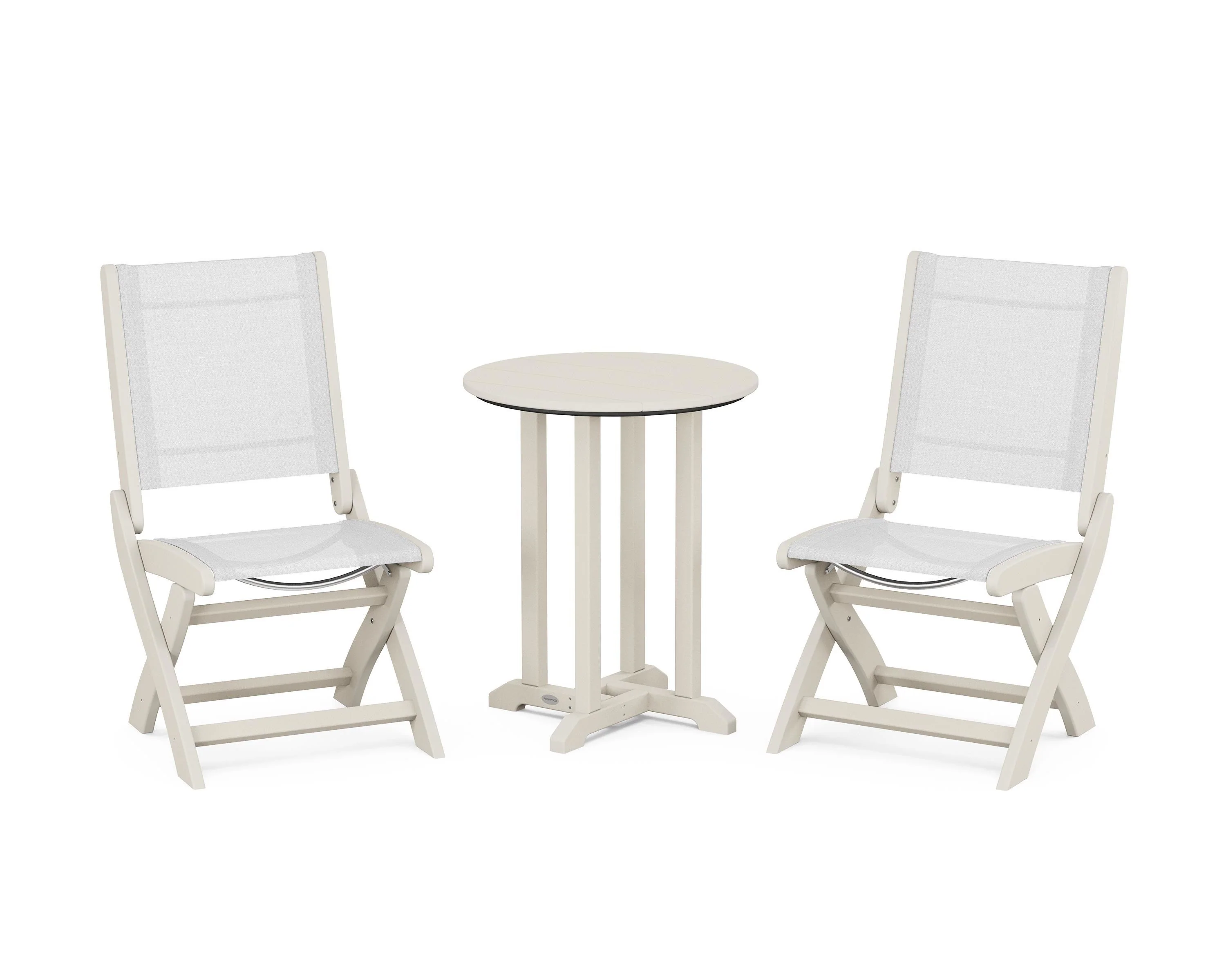 Coastal Folding Side Chair 3-Piece Round Bistro Dining Set - Image 55
