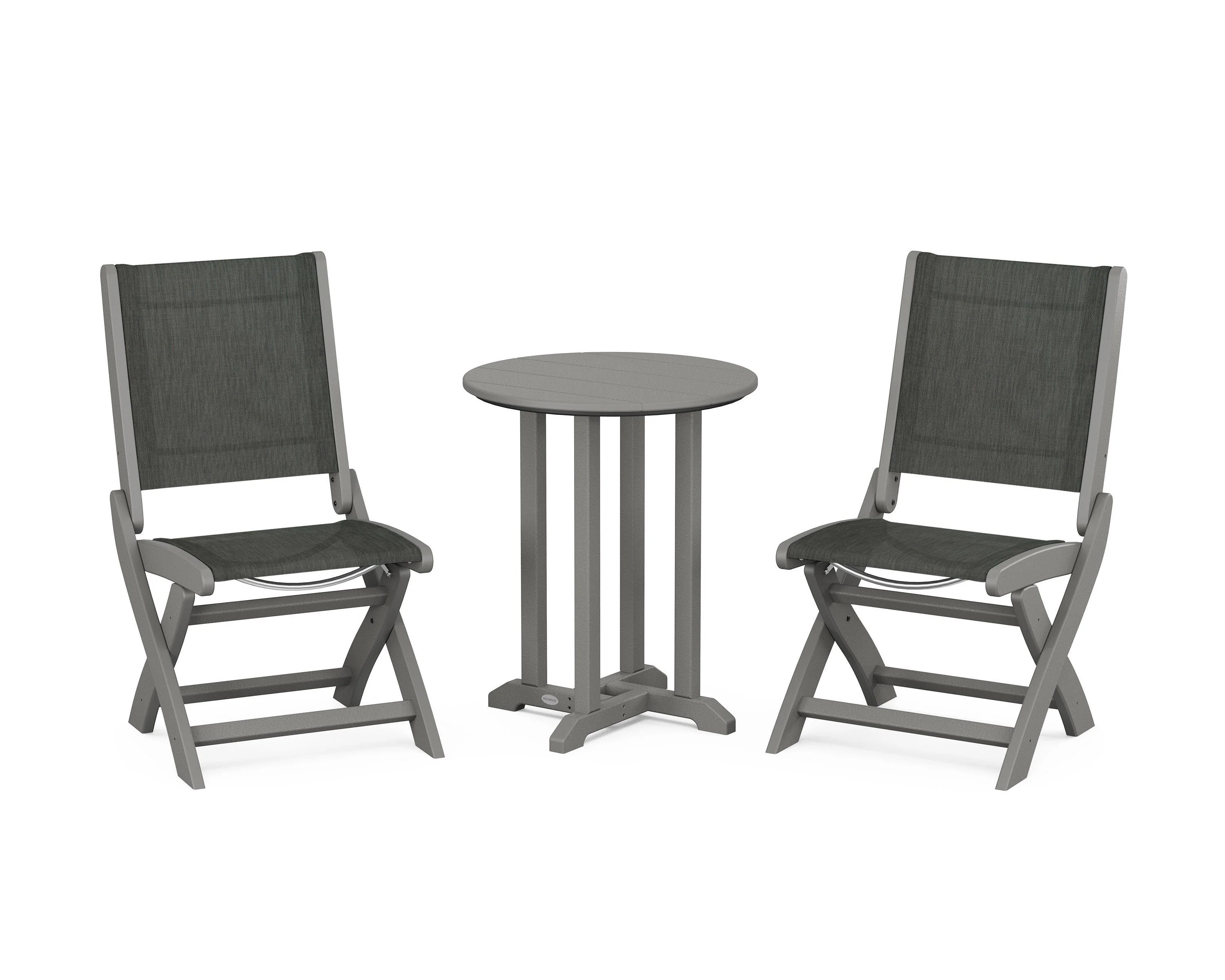 Coastal Folding Side Chair 3-Piece Round Bistro Dining Set - Image 59