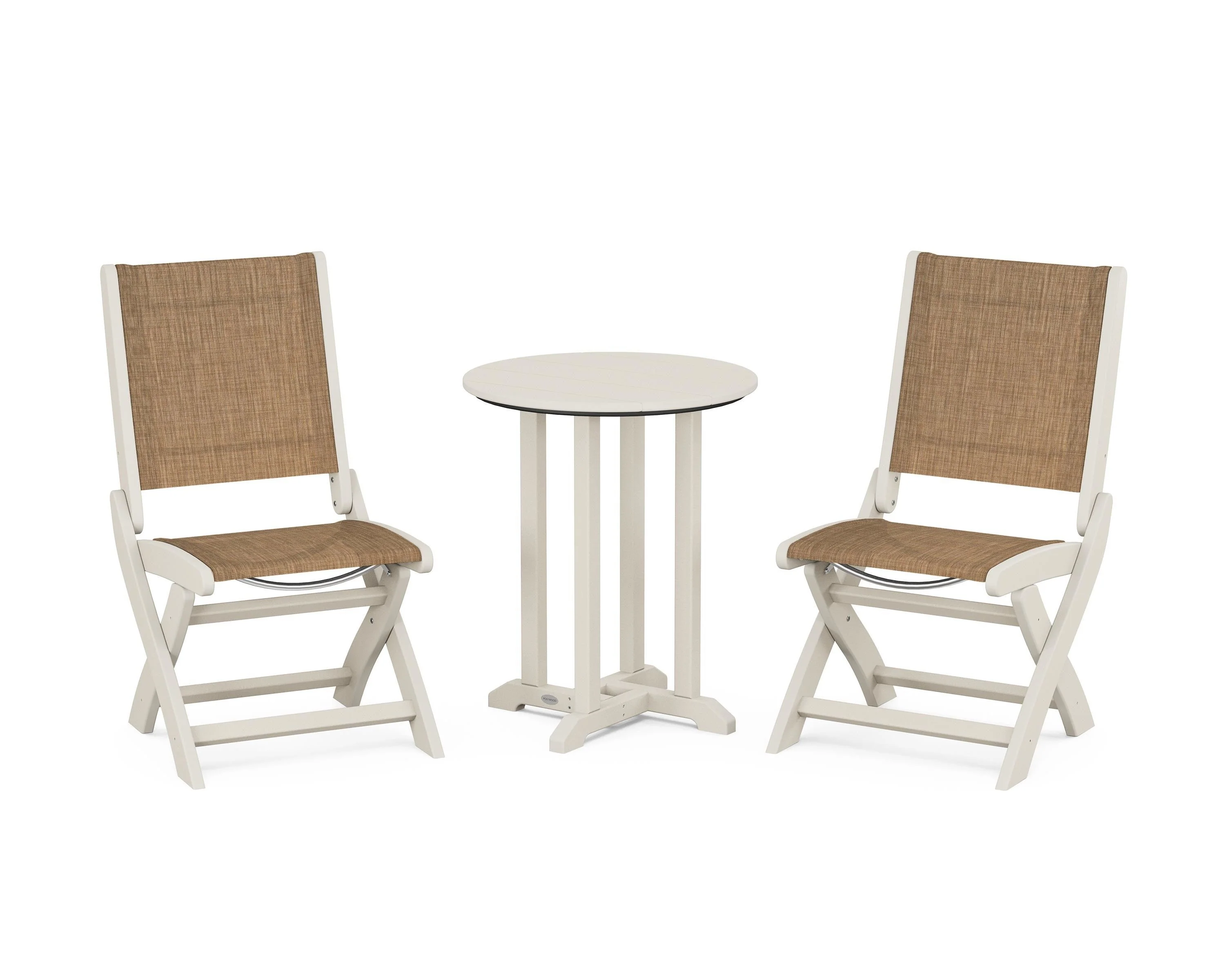 Coastal Folding Side Chair 3-Piece Round Bistro Dining Set - Image 61