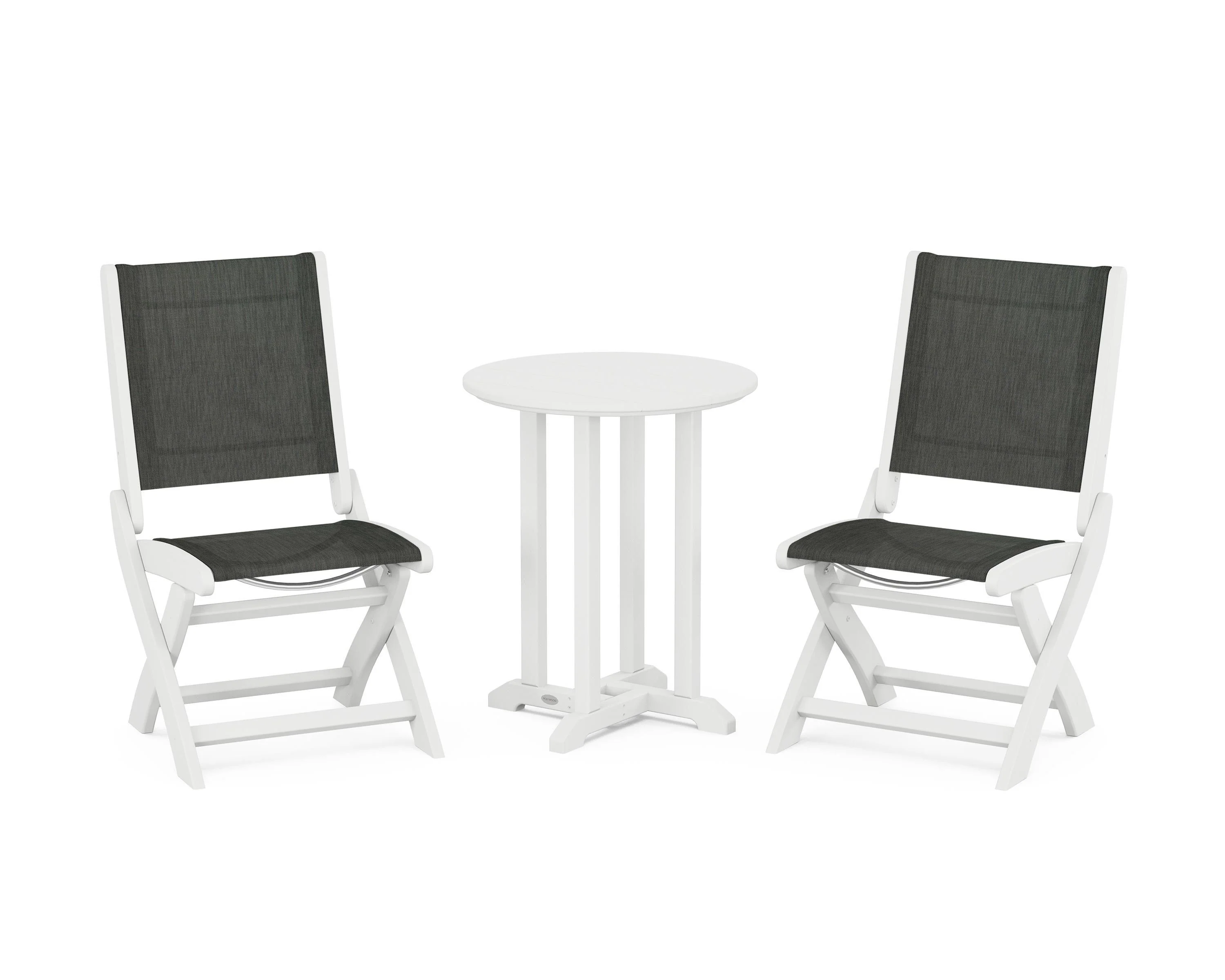 Coastal Folding Side Chair 3-Piece Round Bistro Dining Set - Image 63