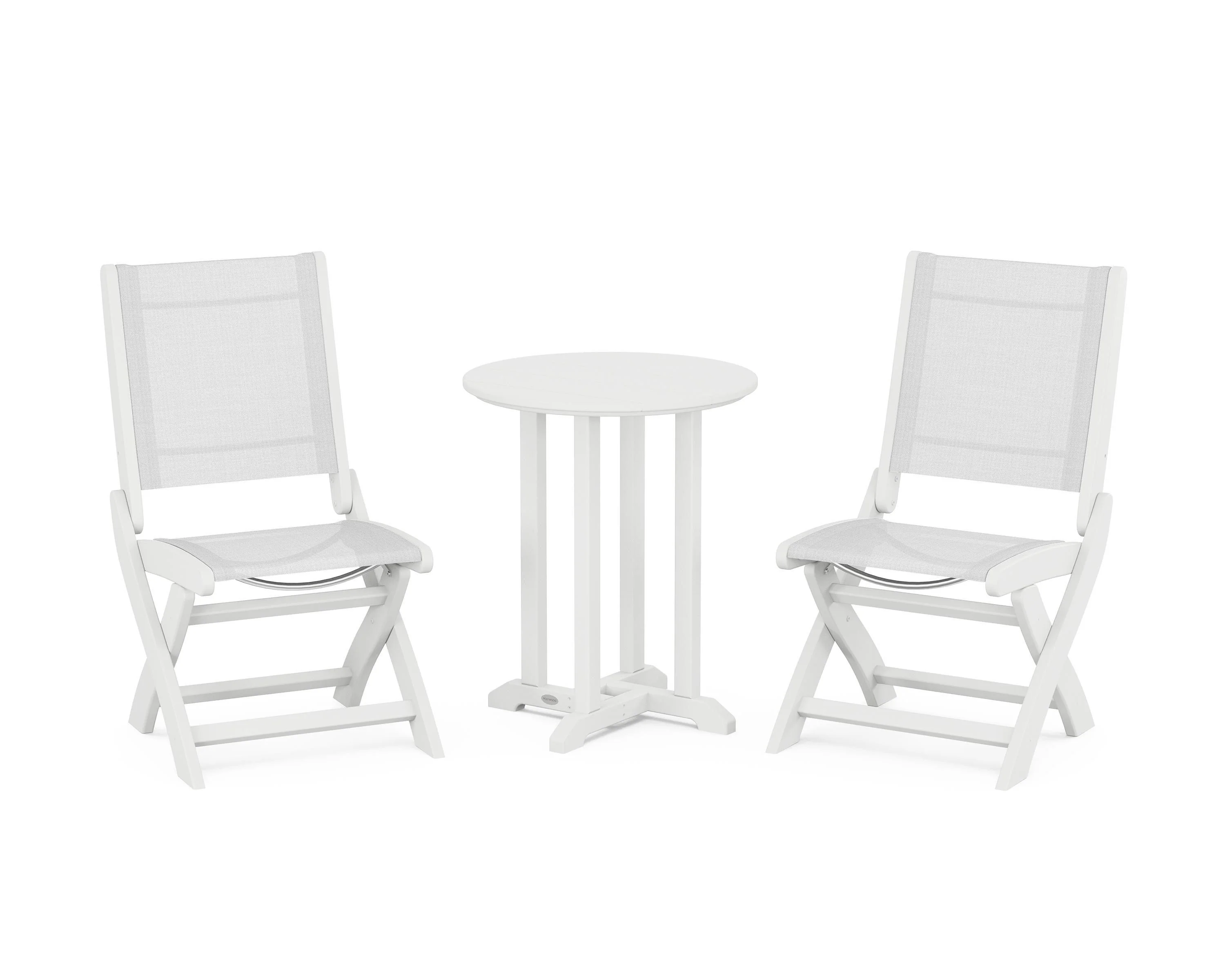 Coastal Folding Side Chair 3-Piece Round Bistro Dining Set - Image 64