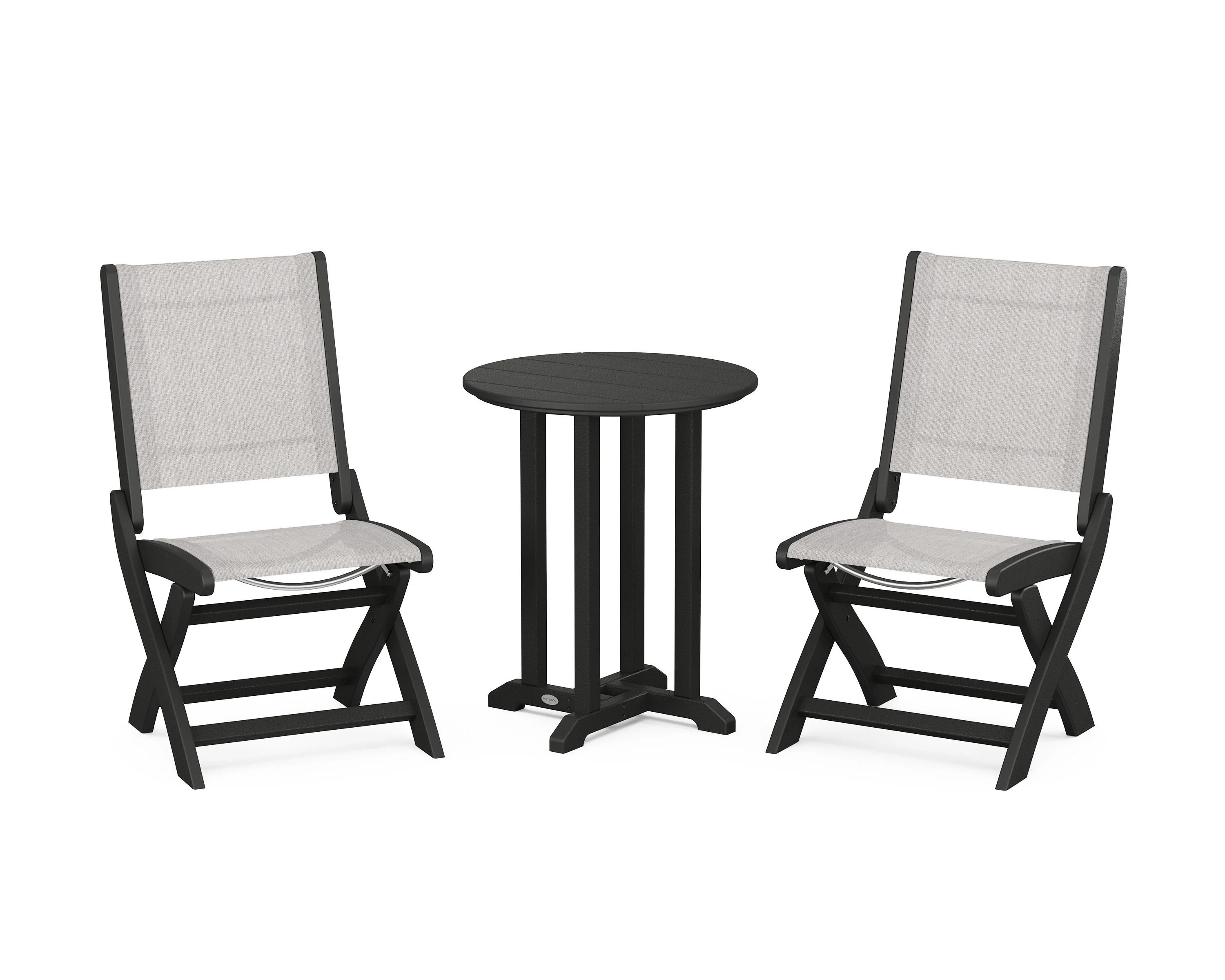 Coastal Folding Side Chair 3-Piece Round Bistro Dining Set - Image 67