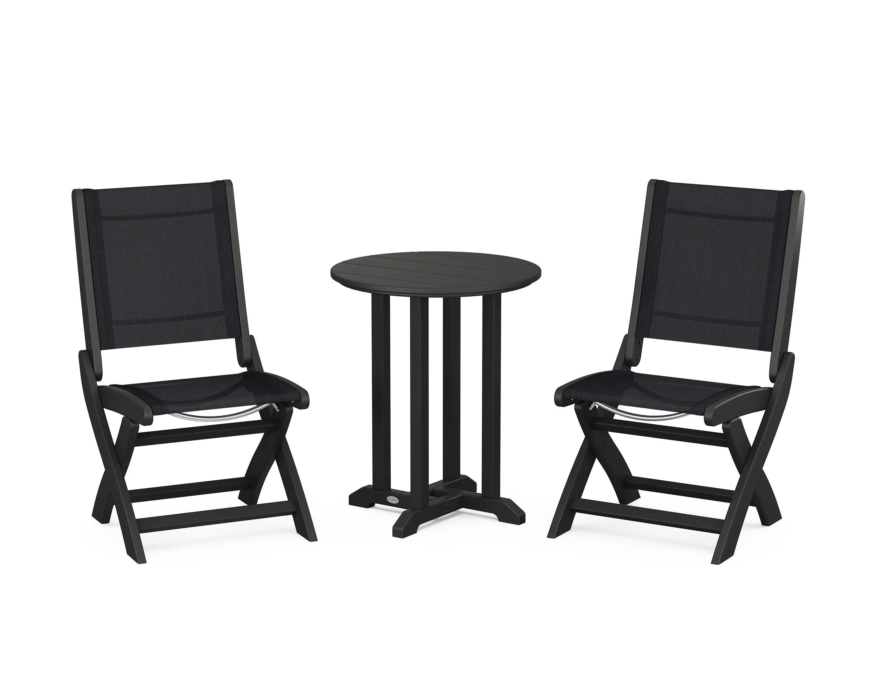 Coastal Folding Side Chair 3-Piece Round Bistro Dining Set - Image 68