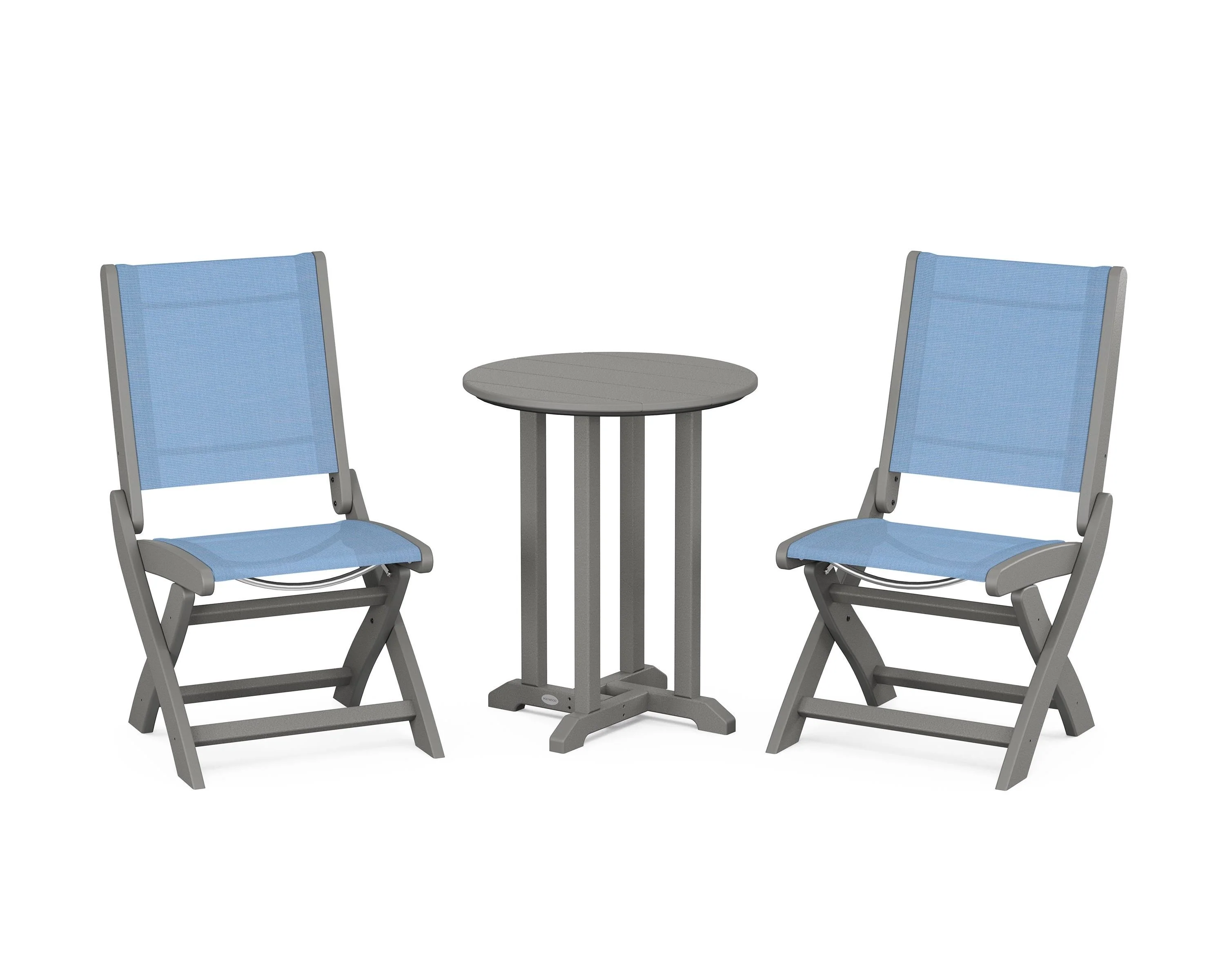 Coastal Folding Side Chair 3-Piece Round Bistro Dining Set - Image 73