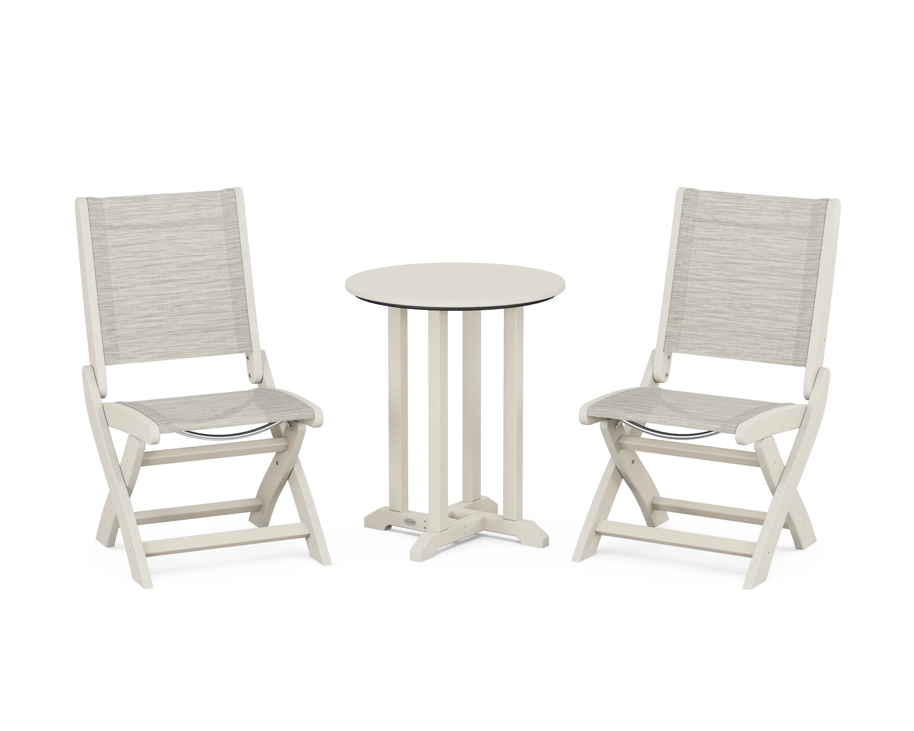 Coastal Folding Side Chair 3-Piece Round Bistro Dining Set - Image 75