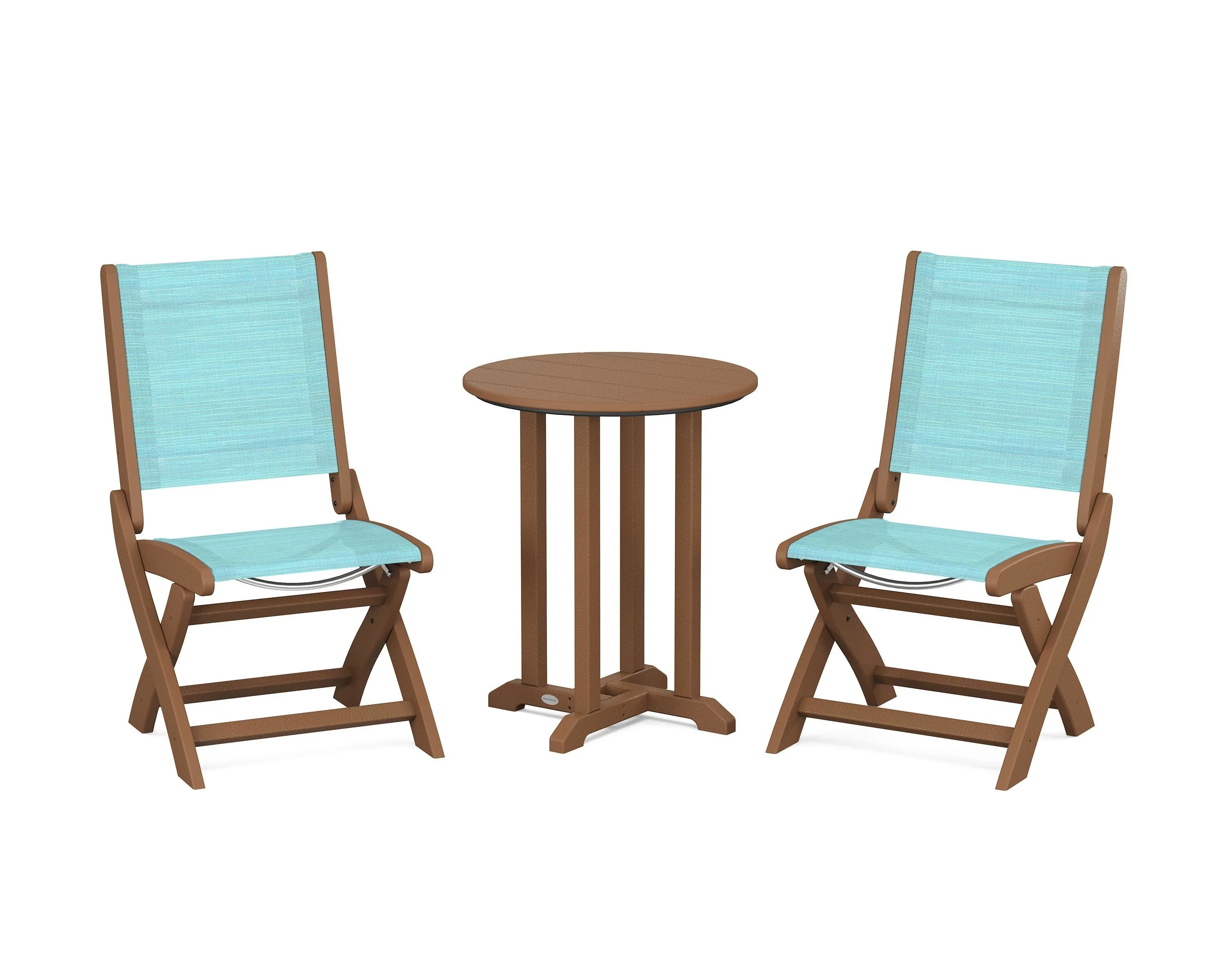 Coastal Folding Side Chair 3-Piece Round Bistro Dining Set - Image 76