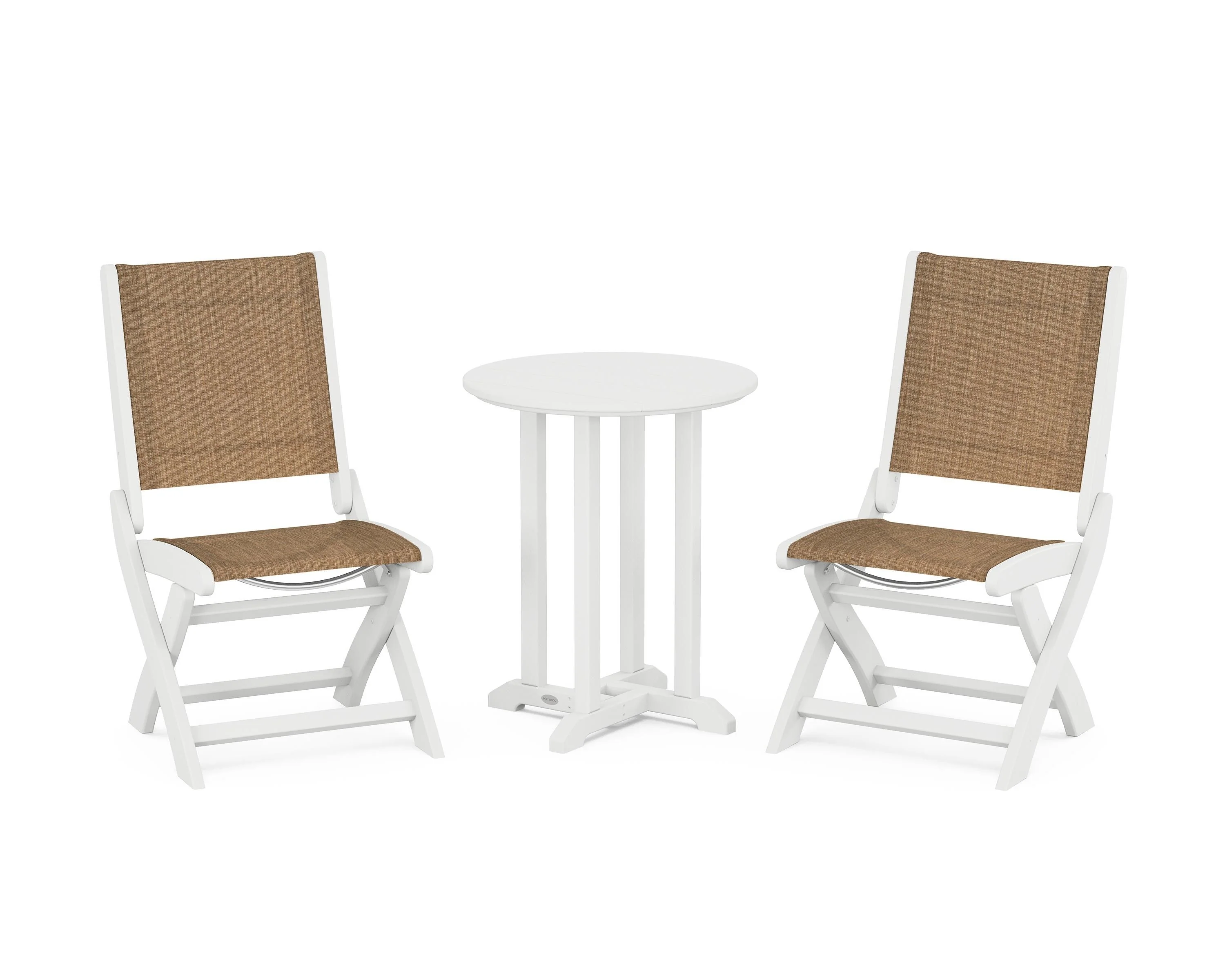 Coastal Folding Side Chair 3-Piece Round Bistro Dining Set - Image 77