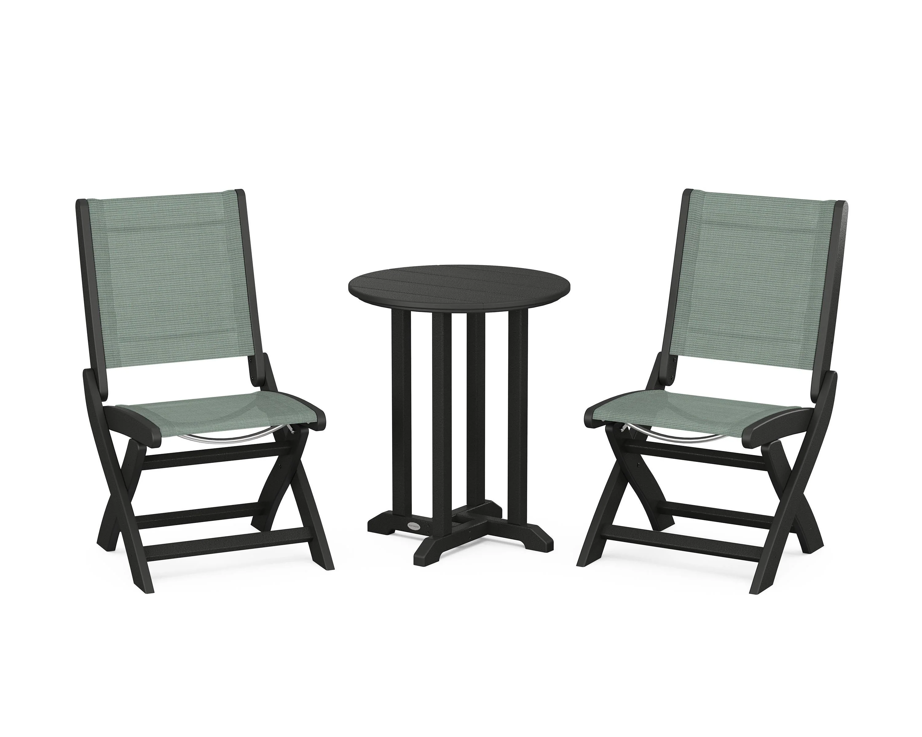 Coastal Folding Side Chair 3-Piece Round Bistro Dining Set - Image 78
