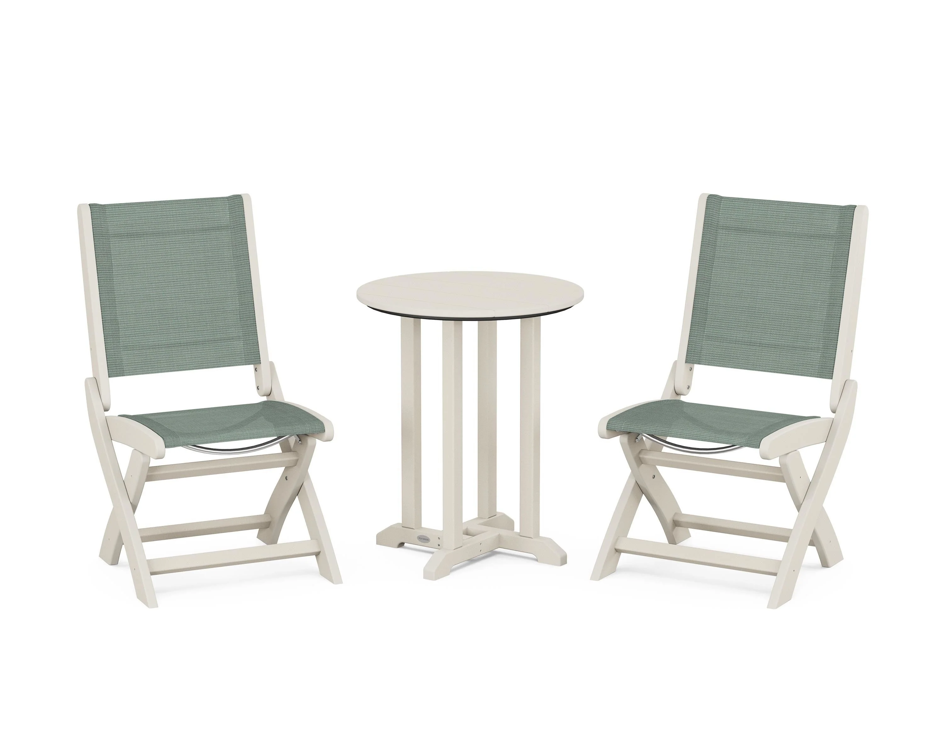 Coastal Folding Side Chair 3-Piece Round Bistro Dining Set - Image 79