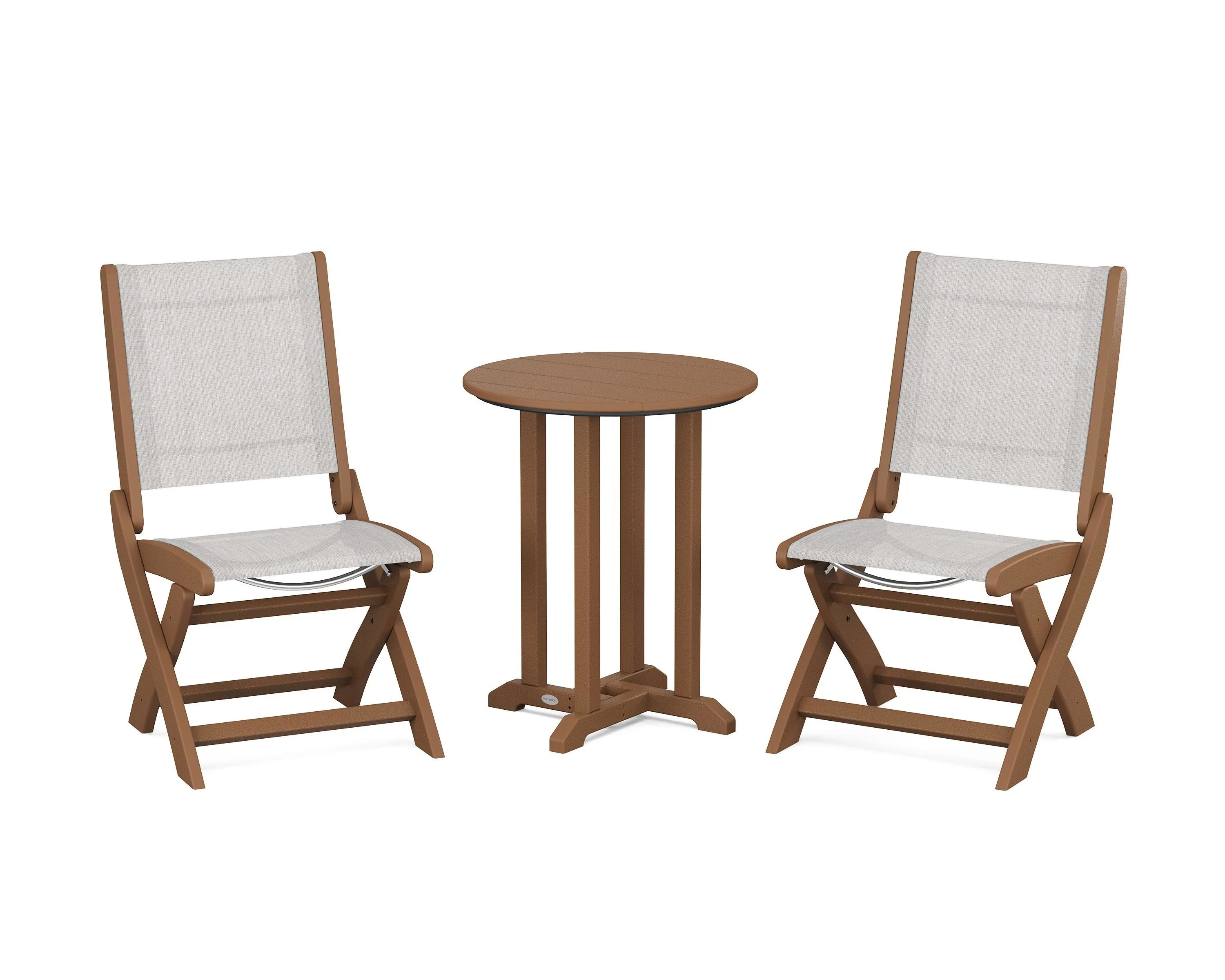 Coastal Folding Side Chair 3-Piece Round Bistro Dining Set - Image 80