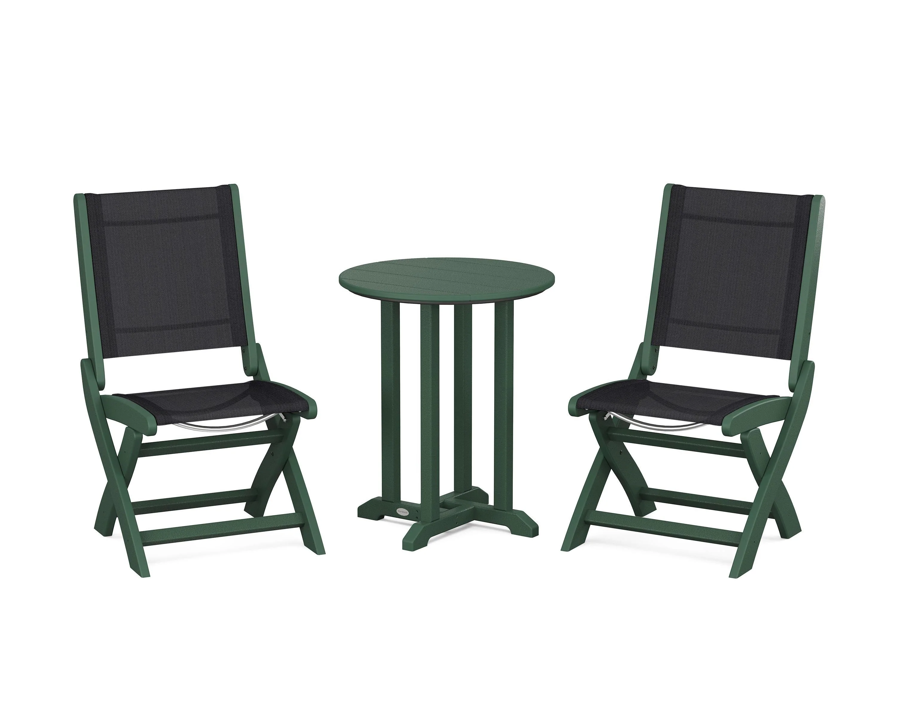 Coastal Folding Side Chair 3-Piece Round Bistro Dining Set - Image 82