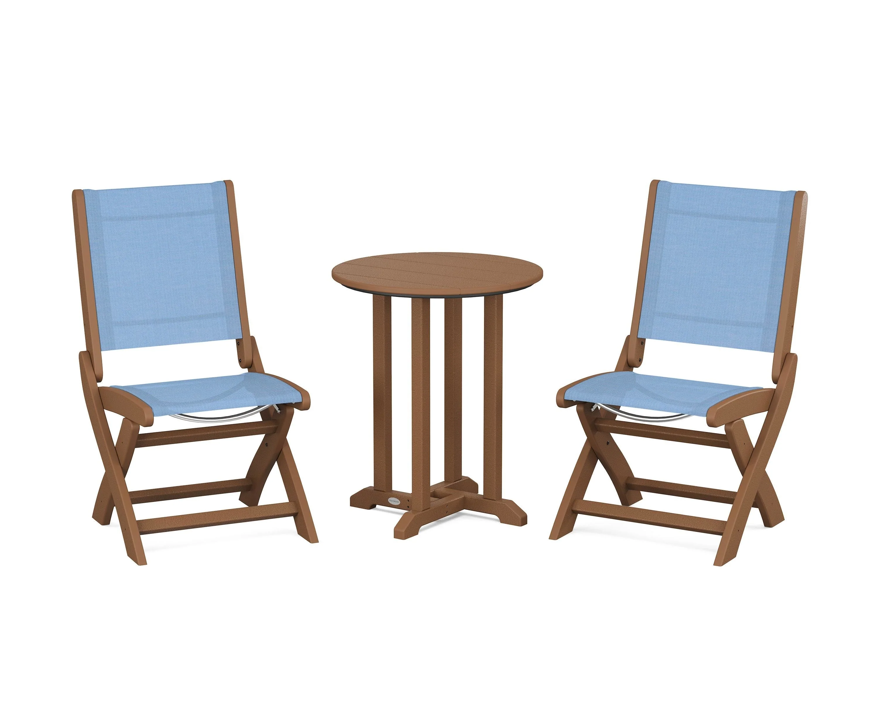 Coastal Folding Side Chair 3-Piece Round Bistro Dining Set - Image 83
