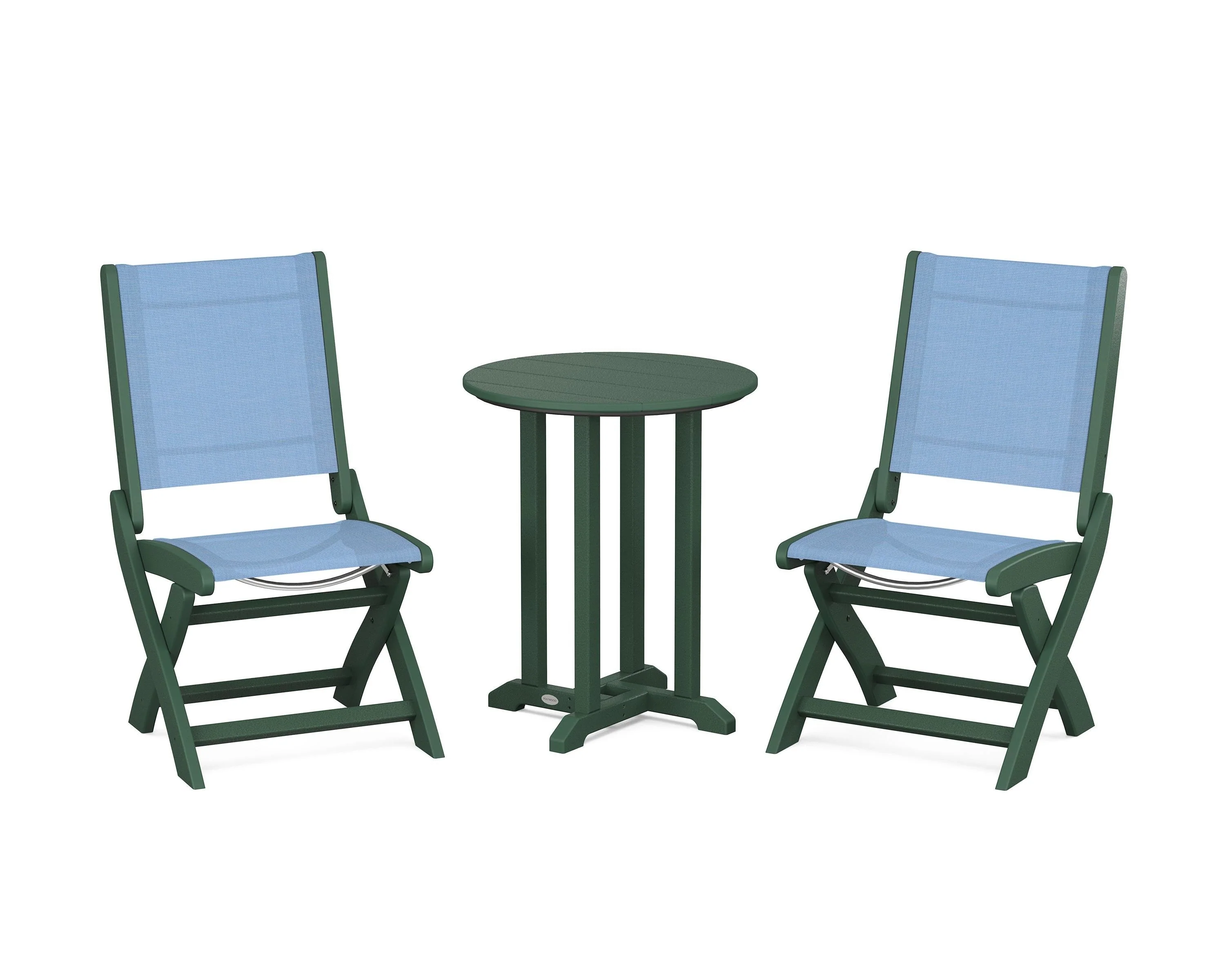 Coastal Folding Side Chair 3-Piece Round Bistro Dining Set - Image 85
