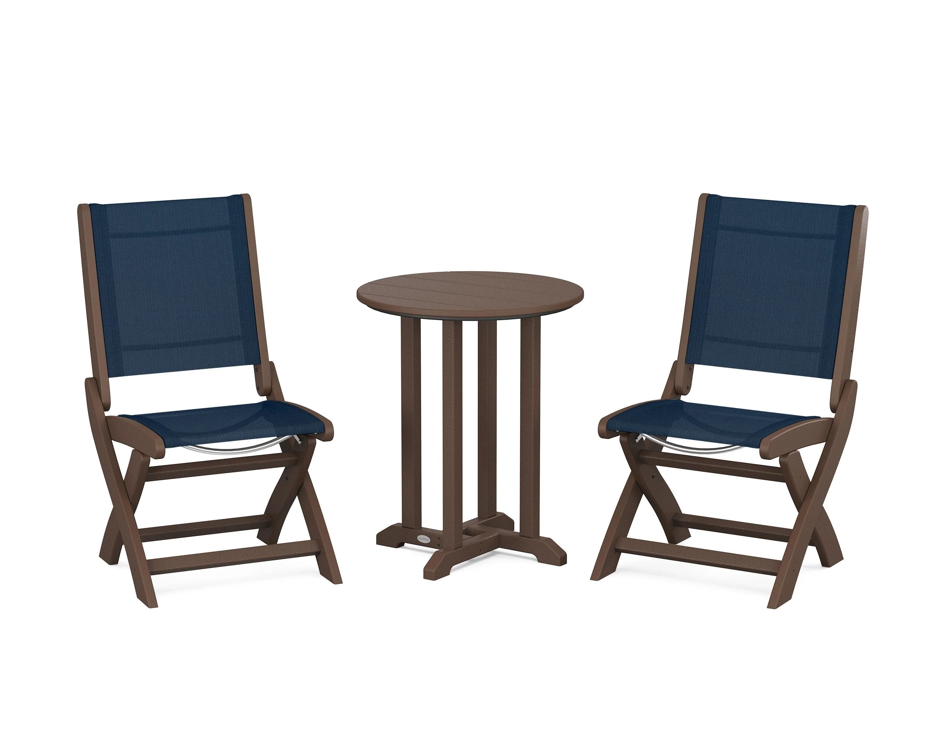 Coastal Folding Side Chair 3-Piece Round Bistro Dining Set - Image 86