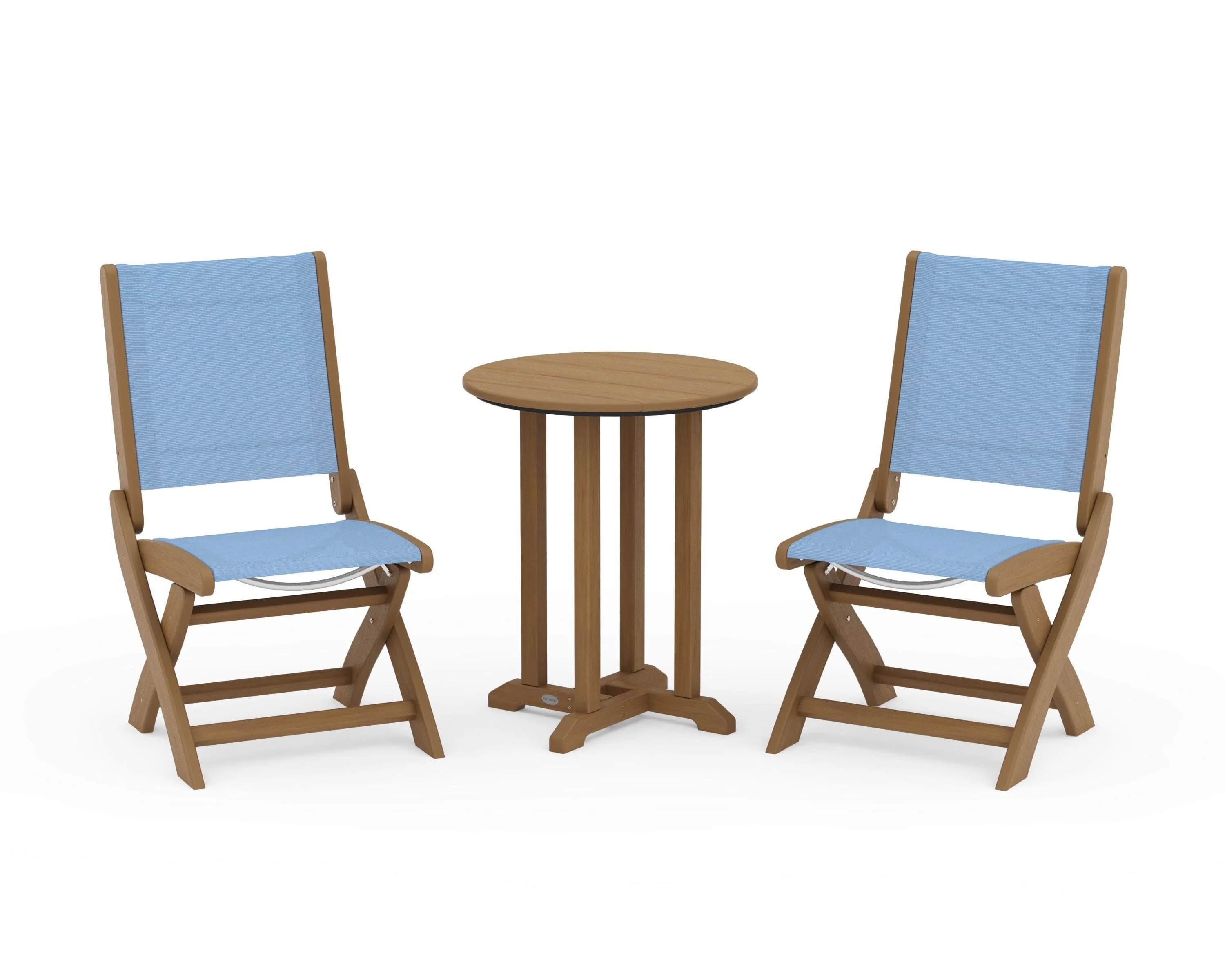 Coastal Folding Side Chair 3-Piece Round Bistro Dining Set - Image 88