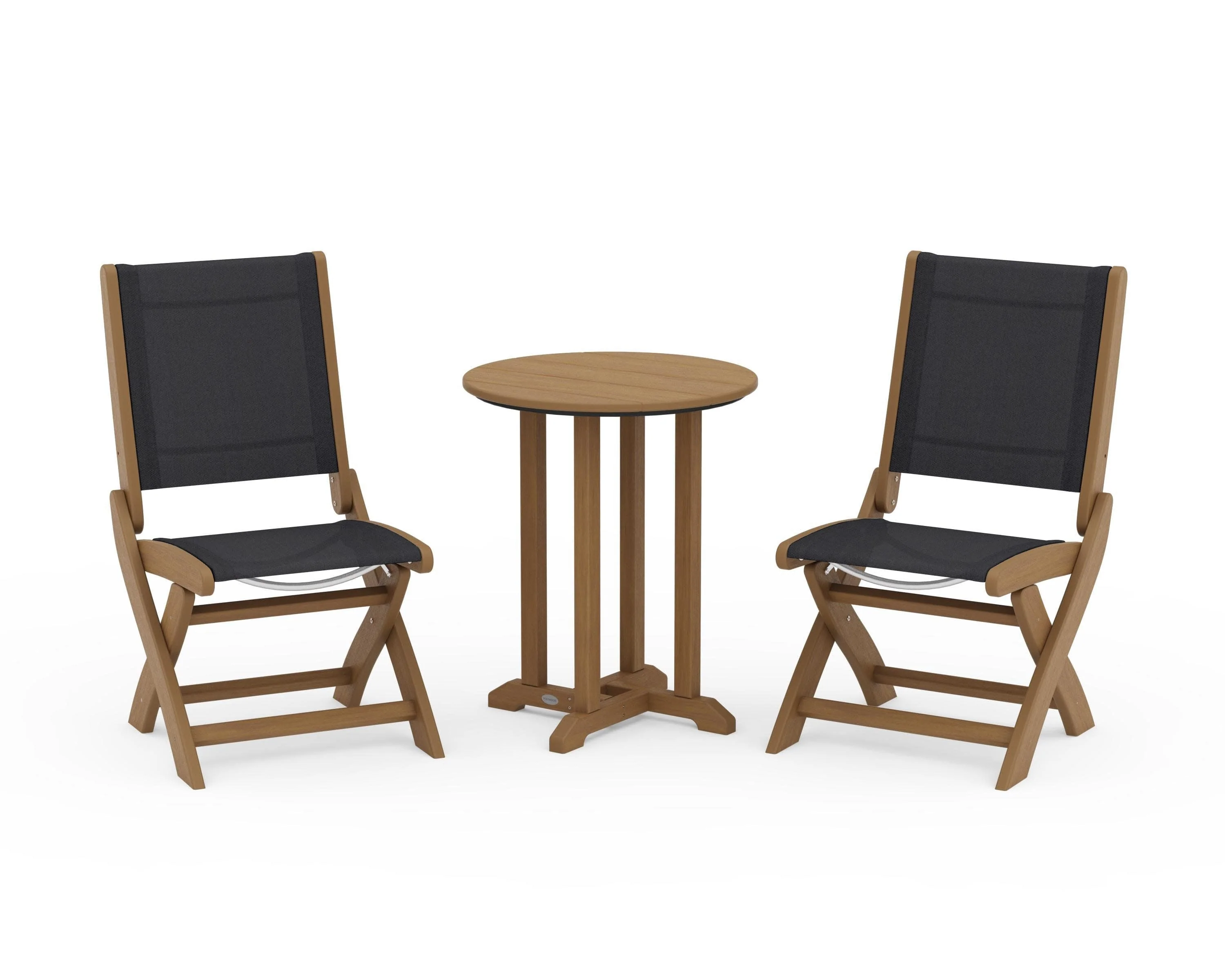 Coastal Folding Side Chair 3-Piece Round Bistro Dining Set - Image 90