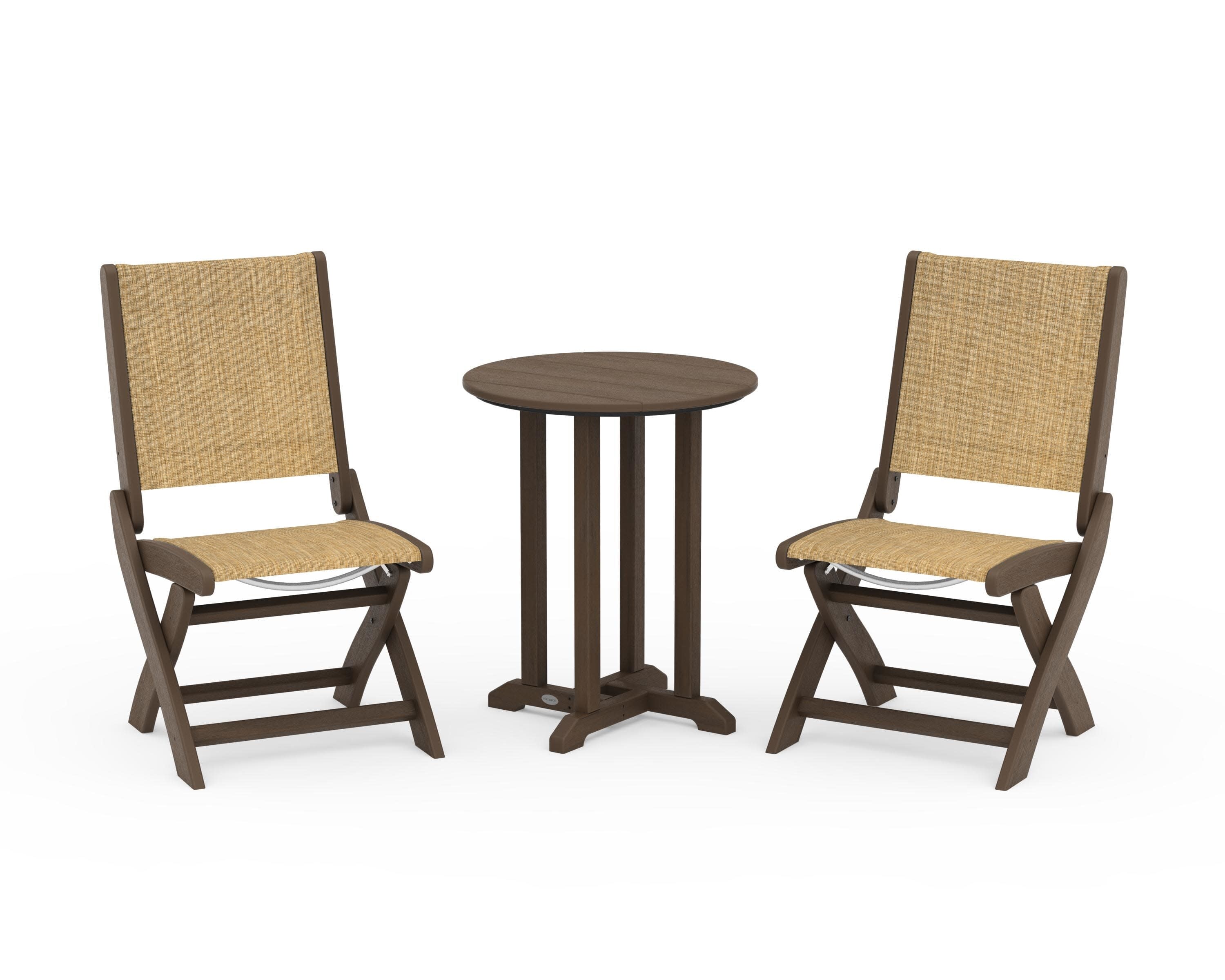 Coastal Folding Side Chair 3-Piece Round Bistro Dining Set - Image 91