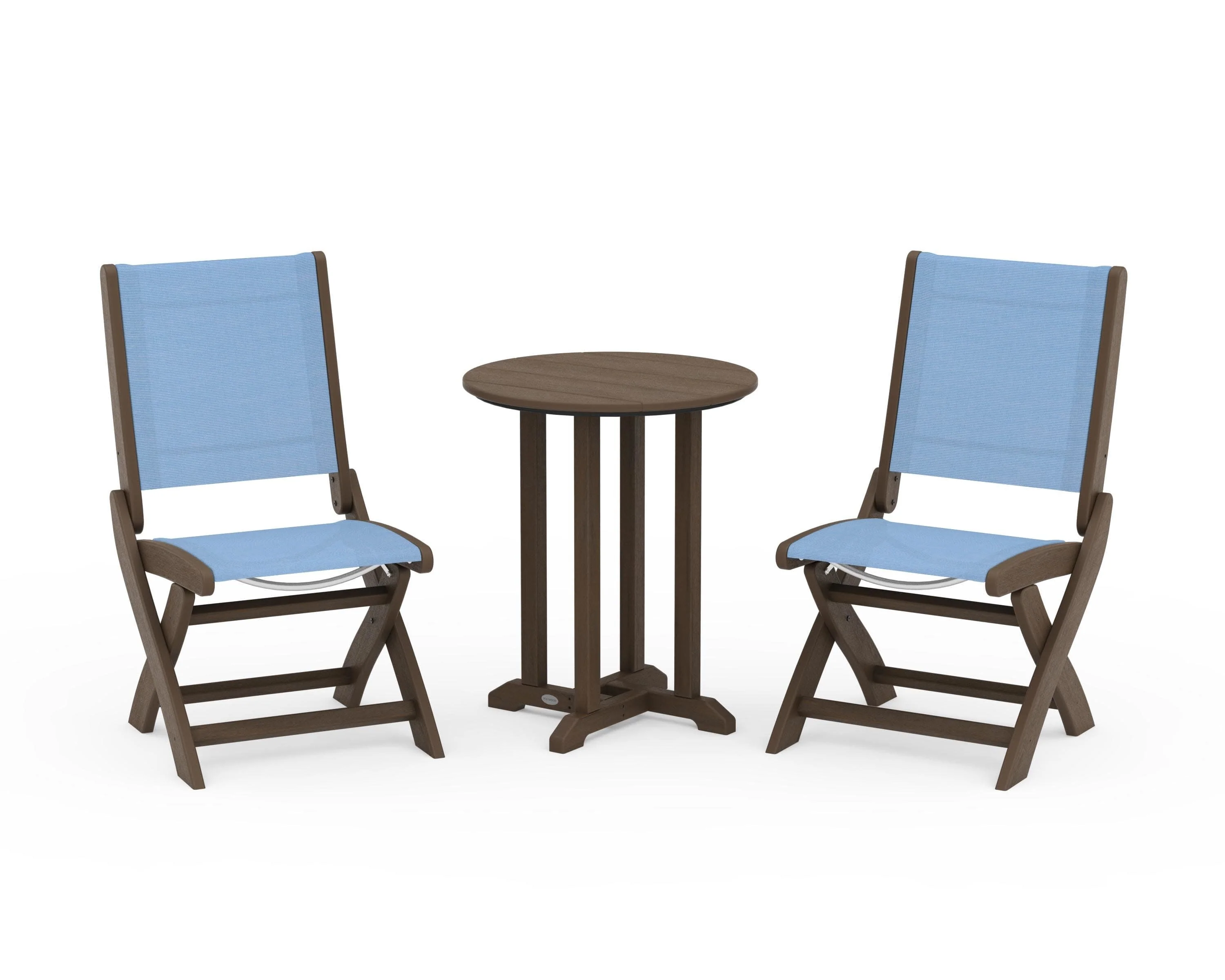 Coastal Folding Side Chair 3-Piece Round Bistro Dining Set - Image 92