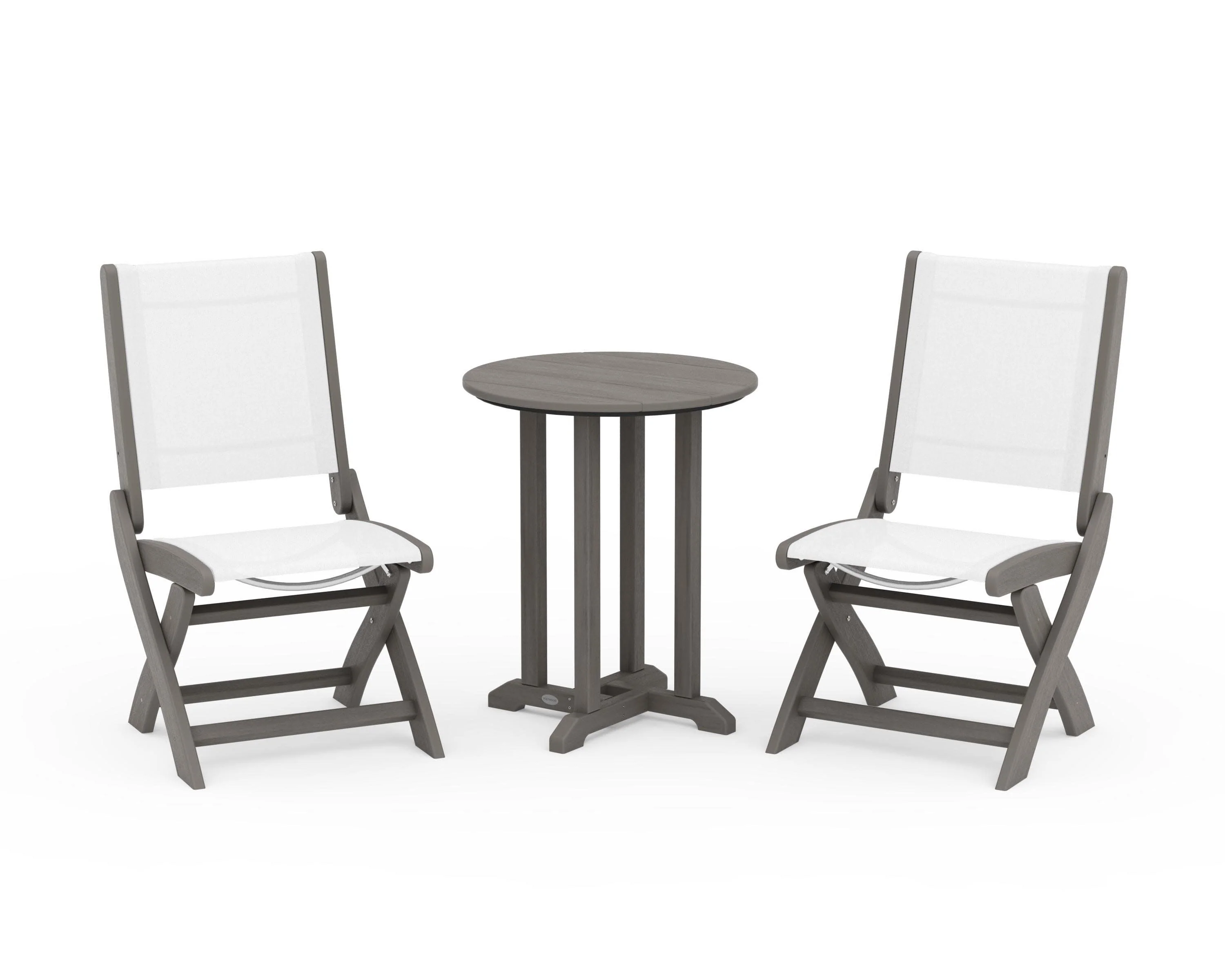 Coastal Folding Side Chair 3-Piece Round Bistro Dining Set - Image 94