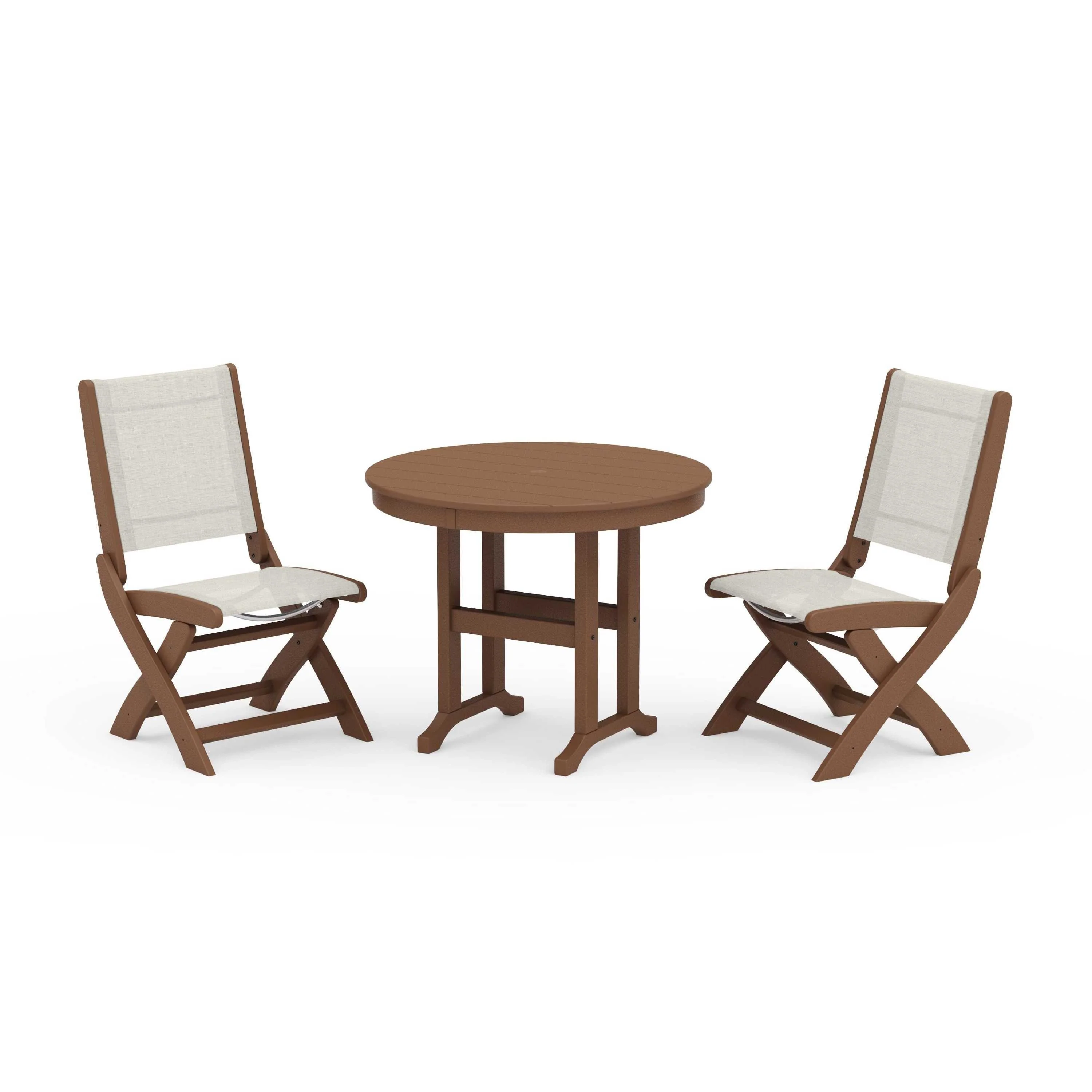 Coastal Folding Side Chair 3-Piece Round Dining Set - Image 14