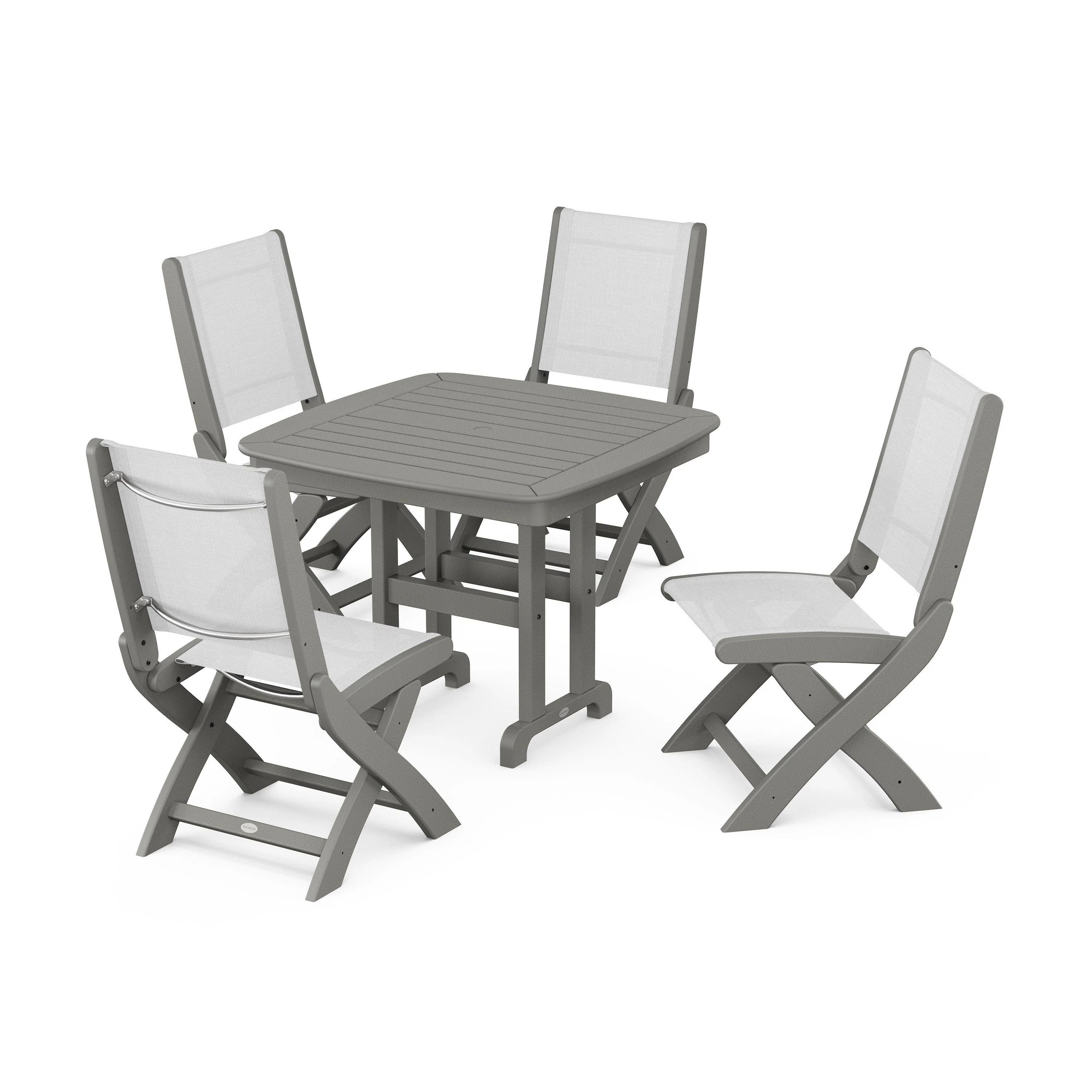 Coastal Folding Side Chair 5-Piece Dining Set - Image 100