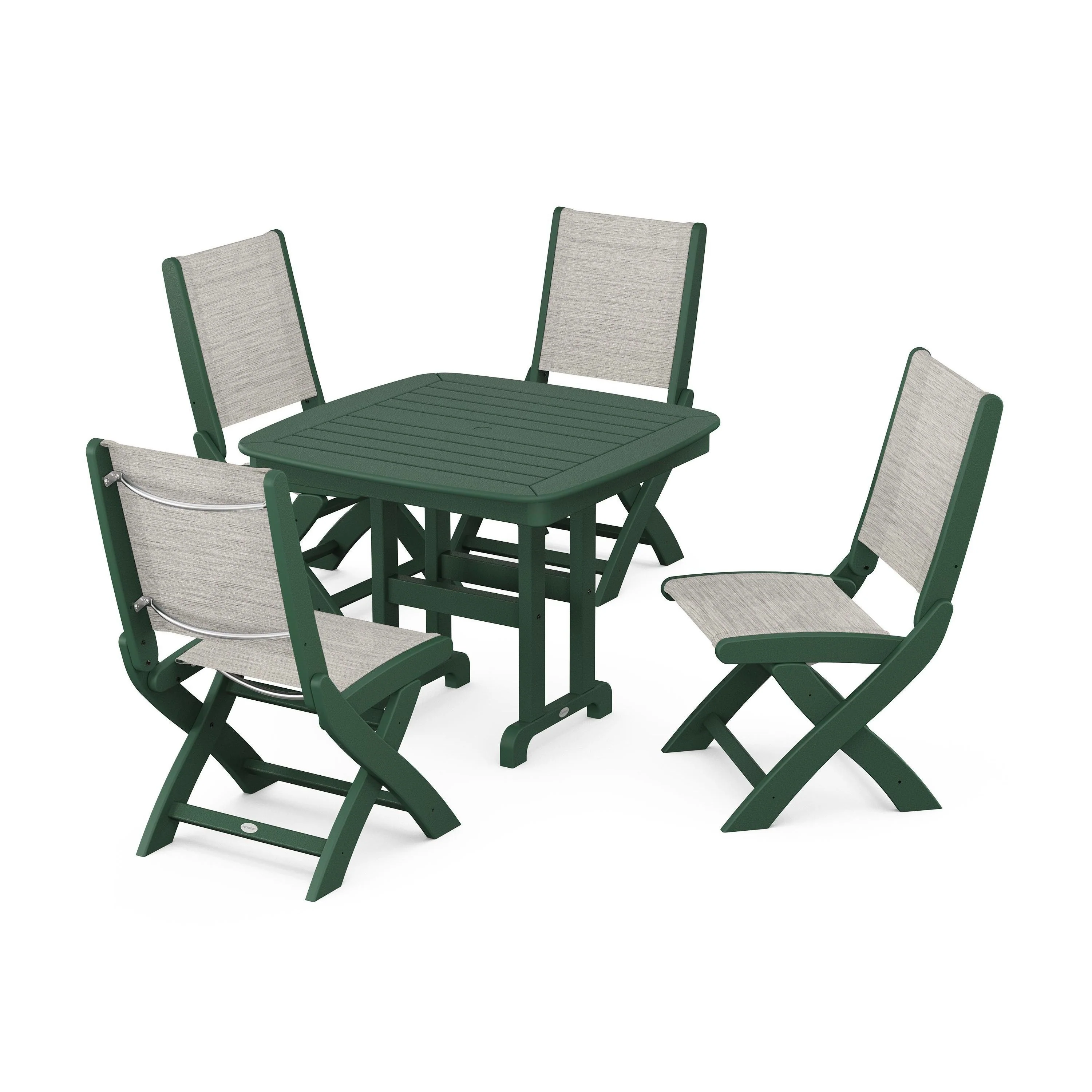 Coastal Folding Side Chair 5-Piece Dining Set - Image 31