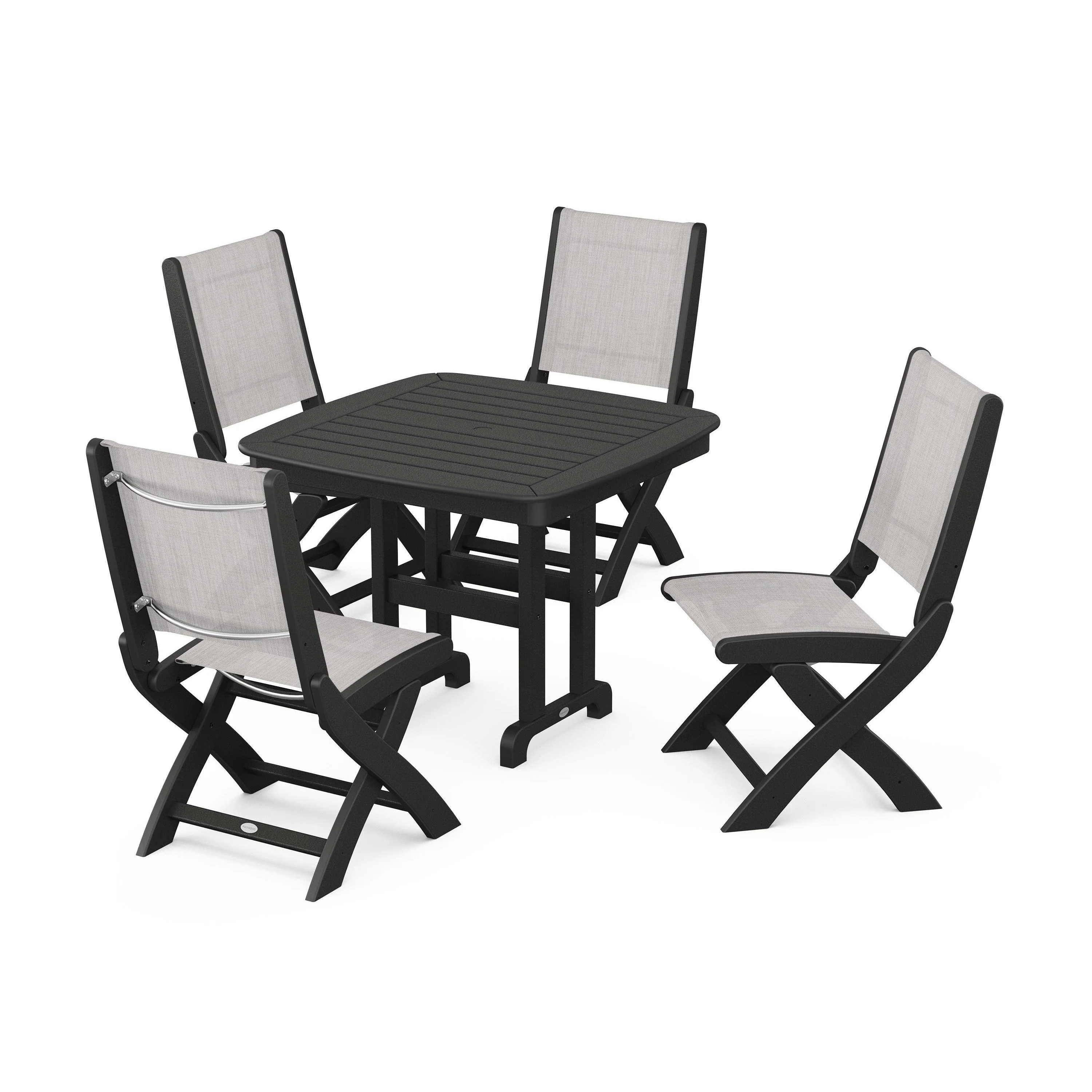 Coastal Folding Side Chair 5-Piece Dining Set - Image 32