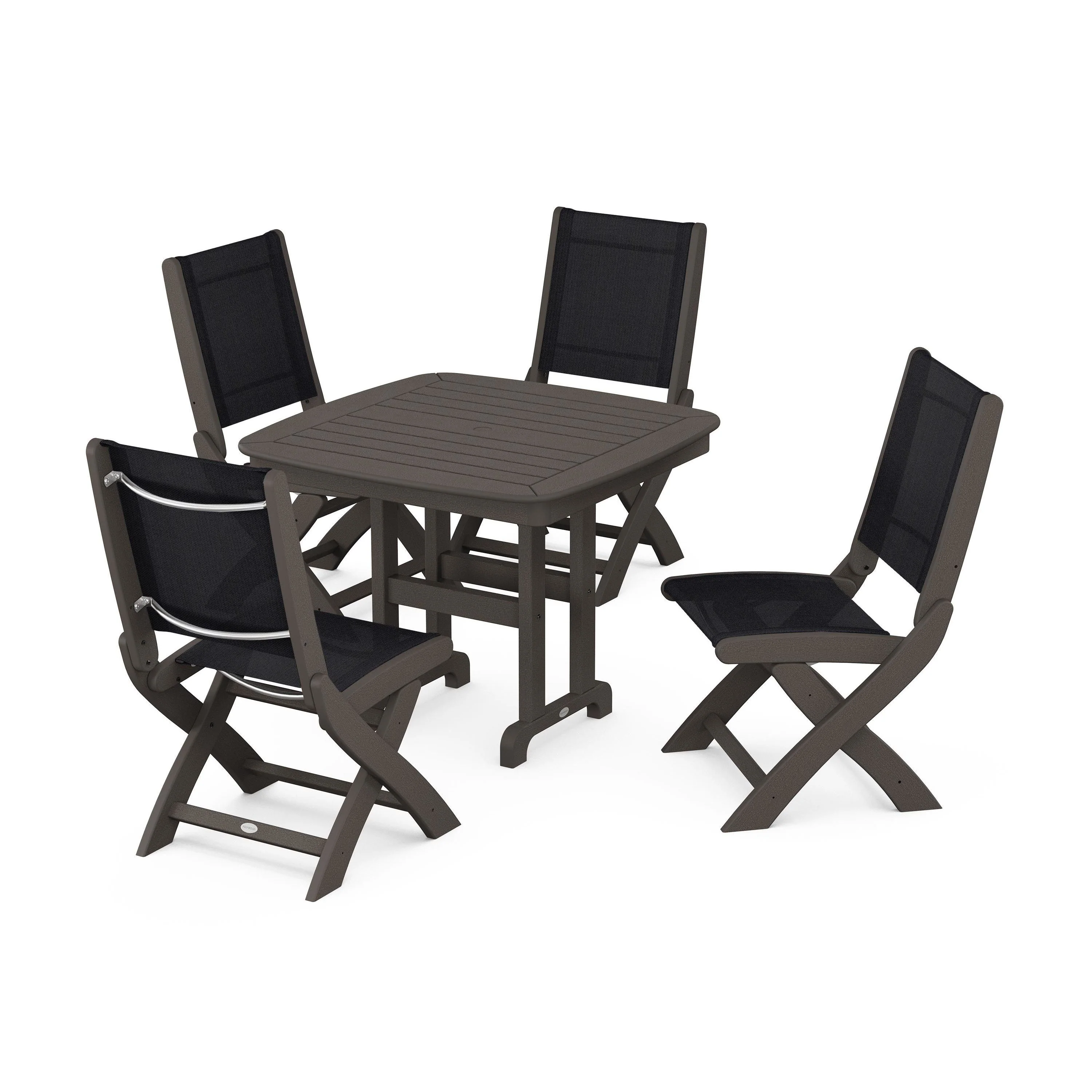 Coastal Folding Side Chair 5-Piece Dining Set - Image 37