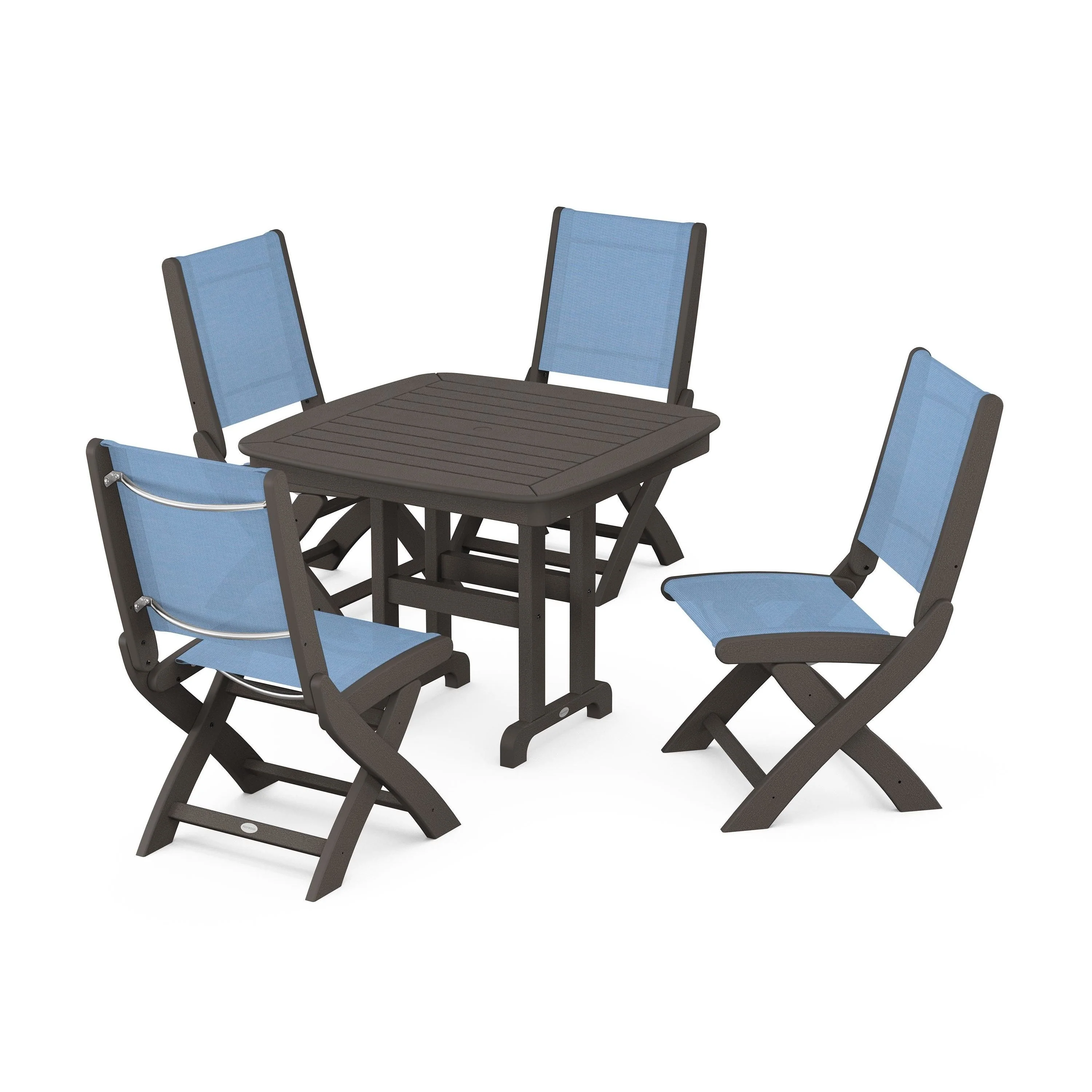 Coastal Folding Side Chair 5-Piece Dining Set - Image 45