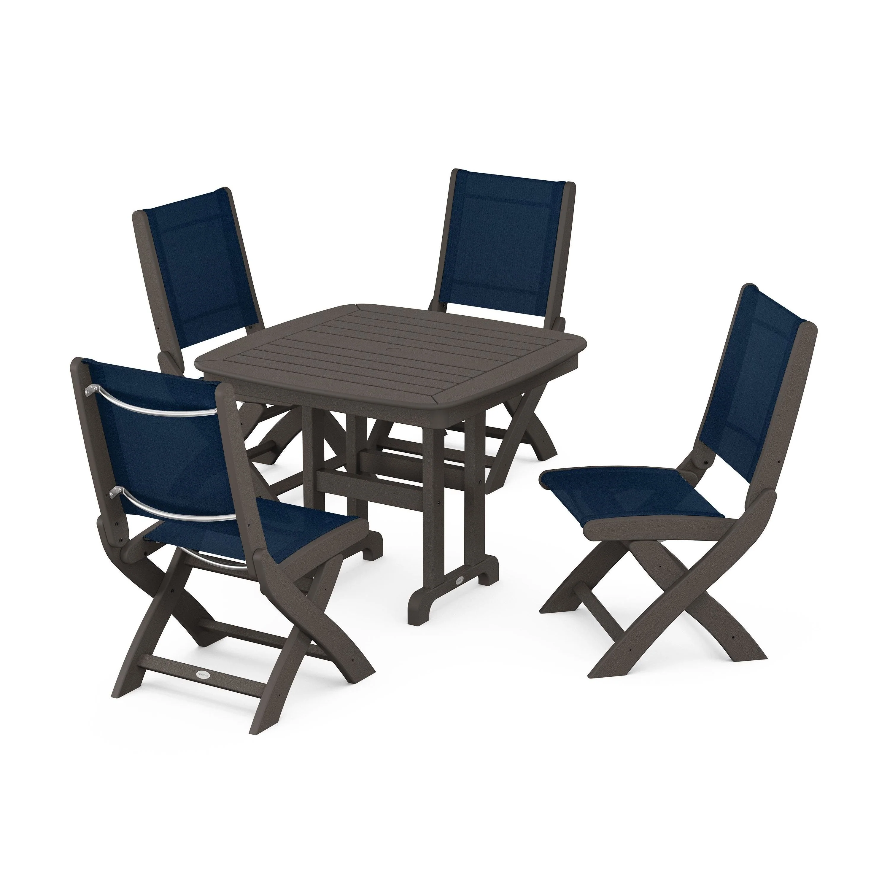 Coastal Folding Side Chair 5-Piece Dining Set - Image 57