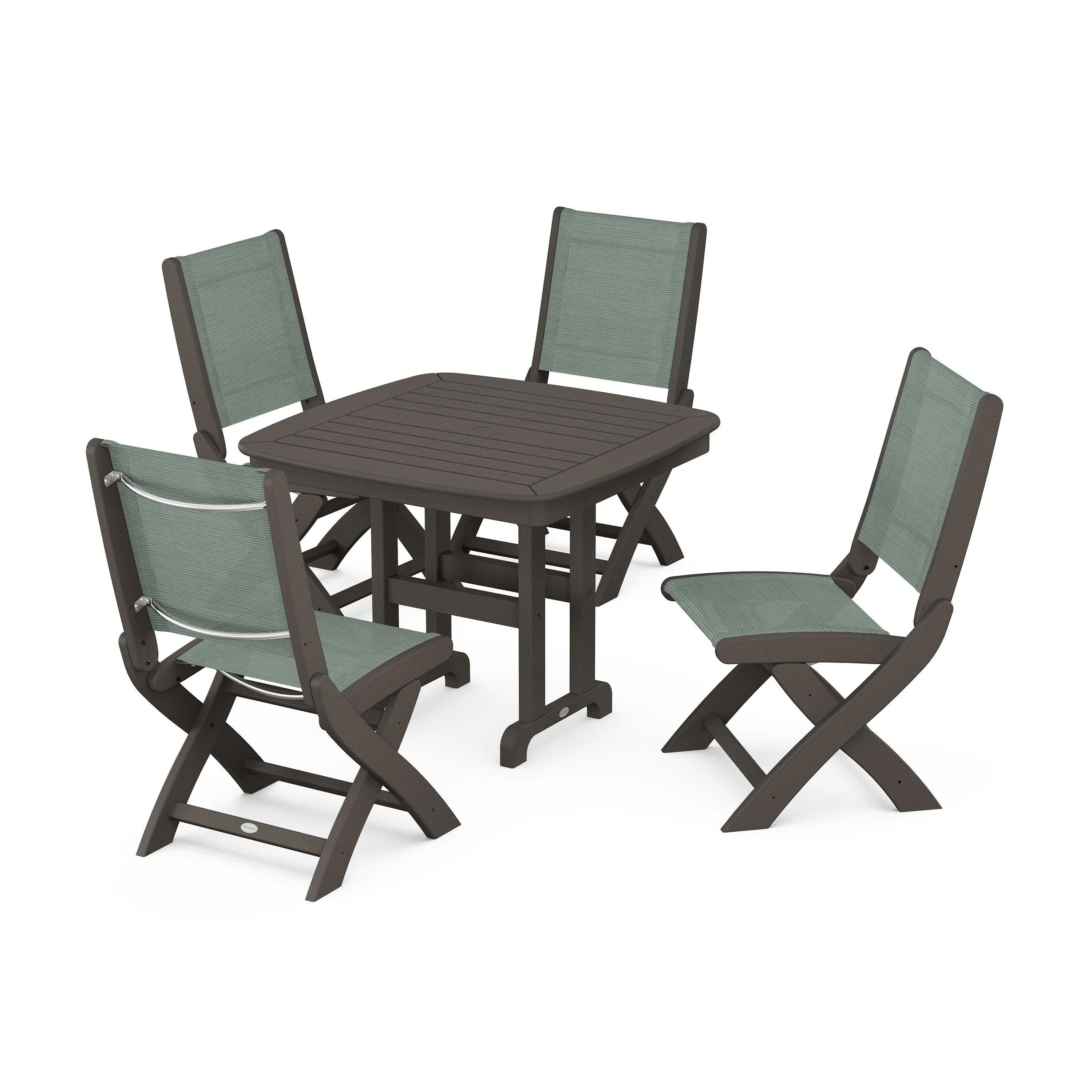 Coastal Folding Side Chair 5-Piece Dining Set - Image 58